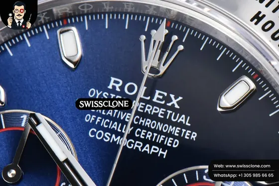 Rolex Daytona 116509 Blue Dial Lume Marker SH4130 1:1 Super Clone - Caseback & Cloned Calibre Movement