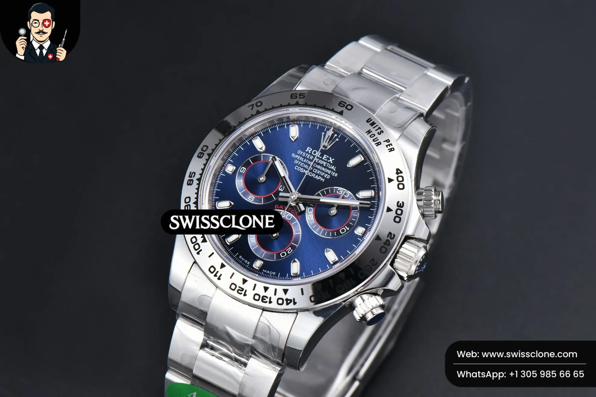 Rolex Daytona 116509 Blue Dial Lume Marker SH4130 1:1 Super Clone - Clasp & Bracelet Finishing