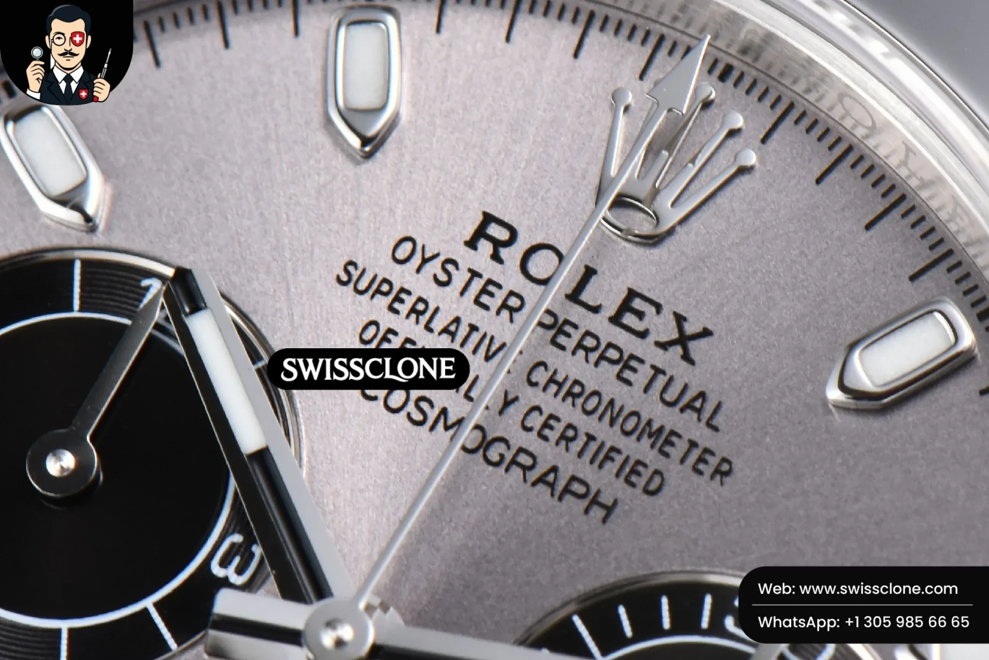 Rolex Daytona 116509 Silver Dial Lume Marker SH4130 1:1 Super Clone - Caseback & Cloned Calibre Movement