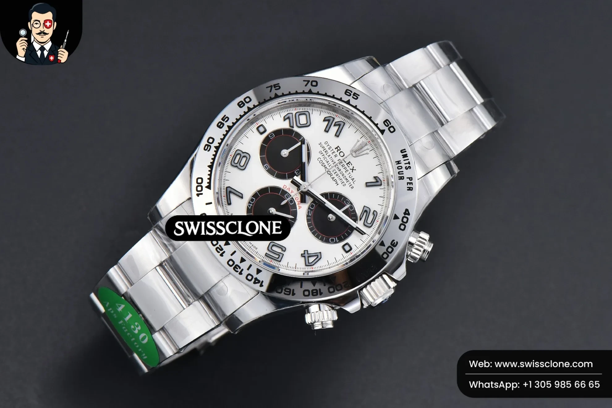 Rolex Daytona 116509 White Dial Digital Marker SH4130 1:1 Super Clone - Bezel & Case Profile