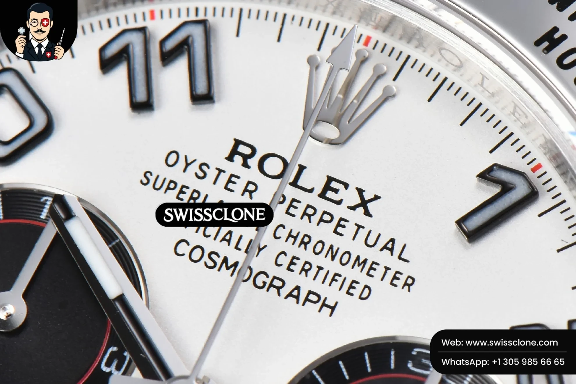 Rolex Daytona 116509 White Dial Digital Marker SH4130 1:1 Super Clone - Caseback & Cloned Calibre Movement