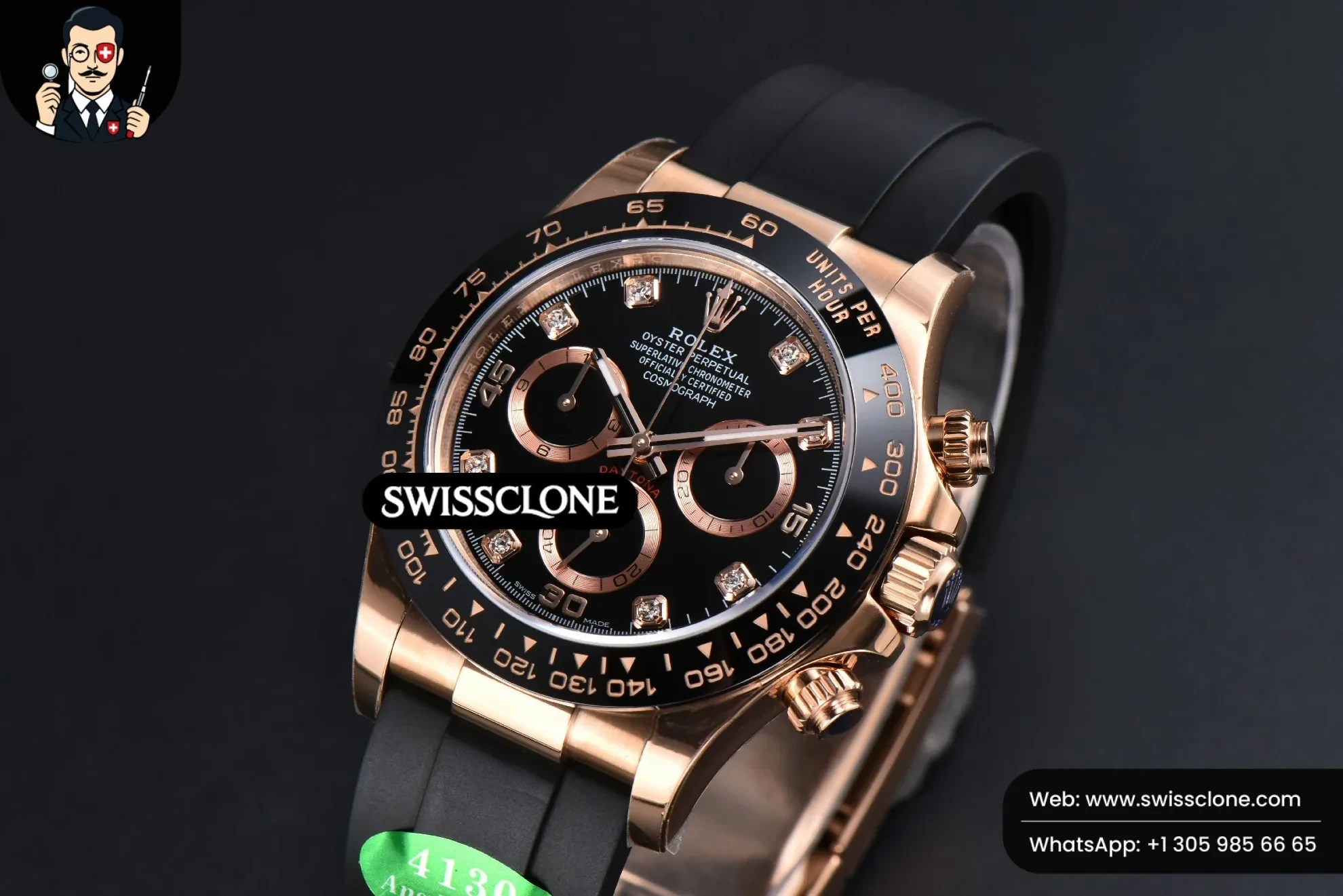 Rolex Daytona 116515 Black Dial Ceramic Bezel Diamond Marker Oysterflex Tungsten SH4130 1:1 Super Clone - Clasp & Bracelet Finishing