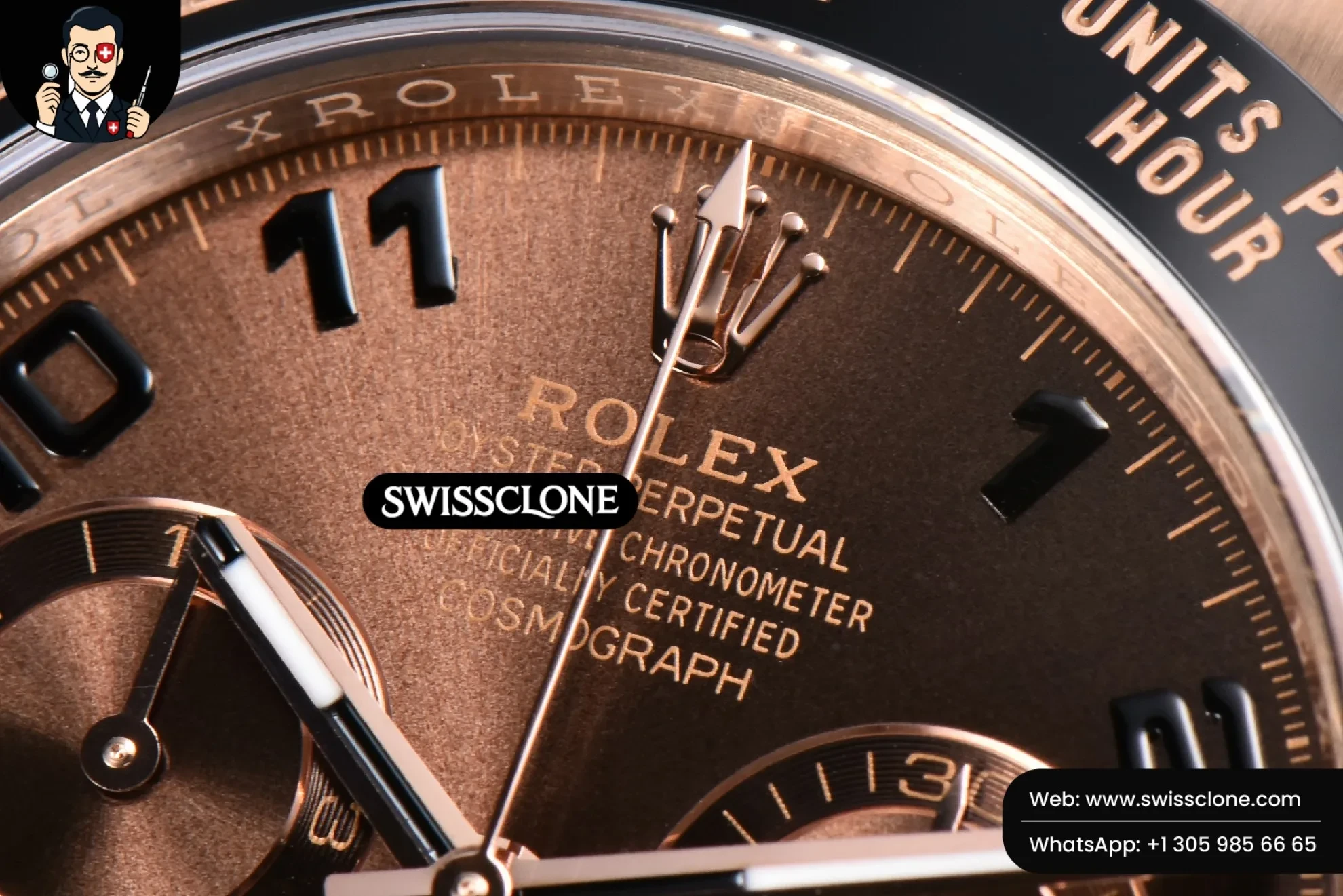 Rolex Daytona 116515 Brown Dial Ceramic Bezel Digital Marker Oysterflex Tungsten SH4130 1:1 Super Clone - Caseback & Cloned Calibre Movement