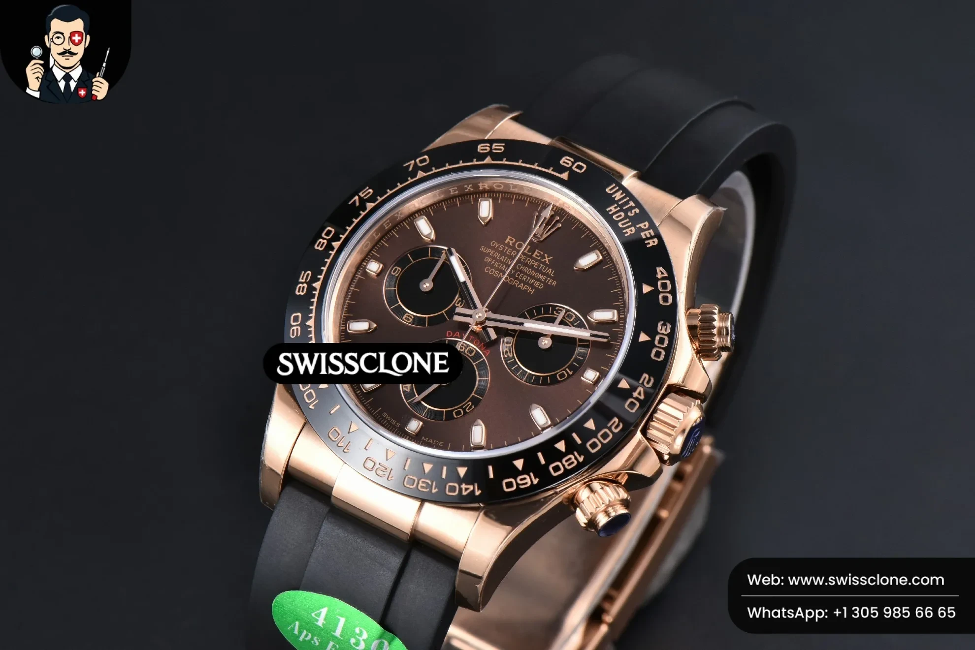 Rolex Daytona 116515 Brown Dial Ceramic Bezel Oysterflex Tungsten SH4130 1:1 Super Clone - Clasp & Bracelet Finishing