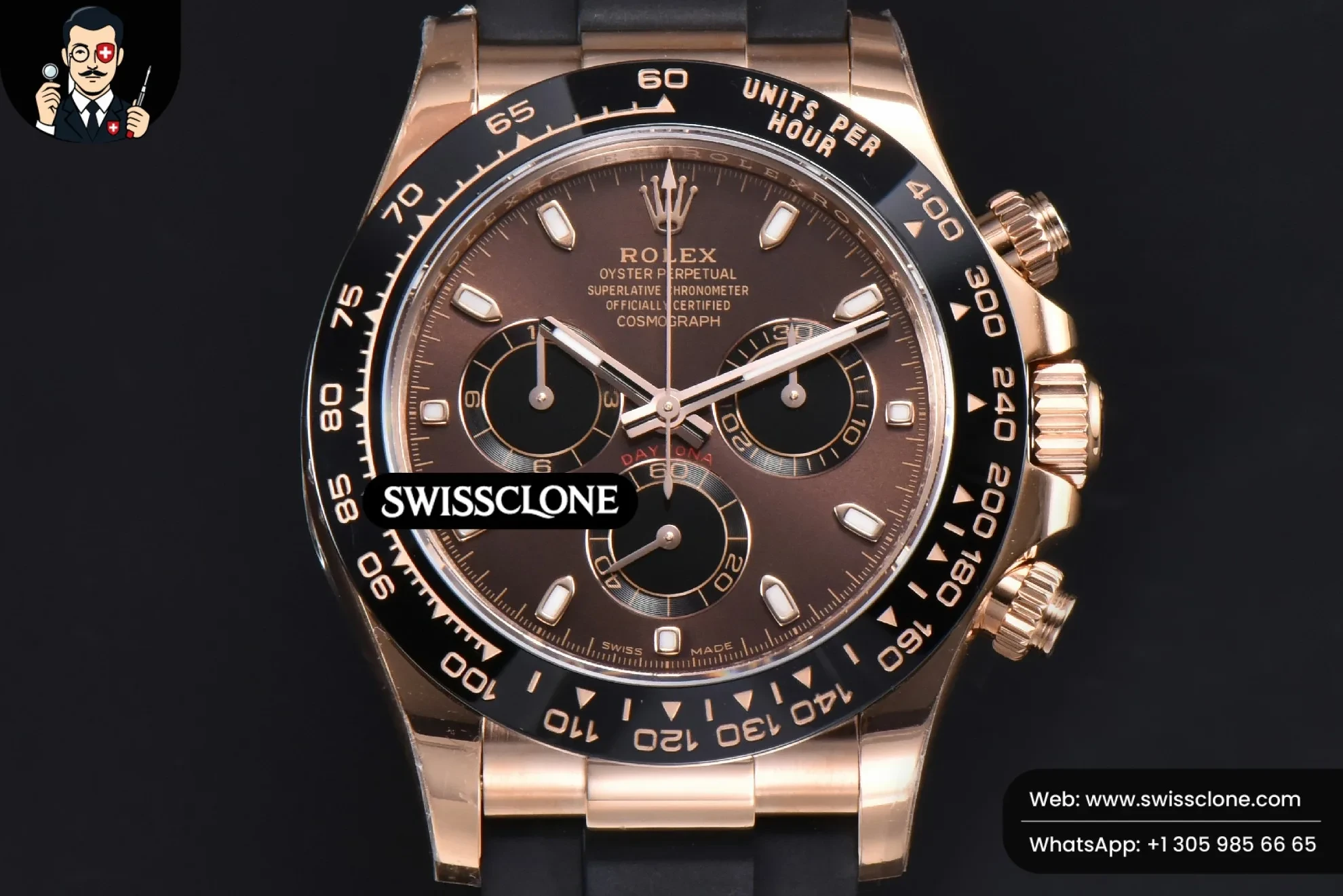 Rolex Daytona 116515 Brown Dial Ceramic Bezel Oysterflex Tungsten Version SH4130