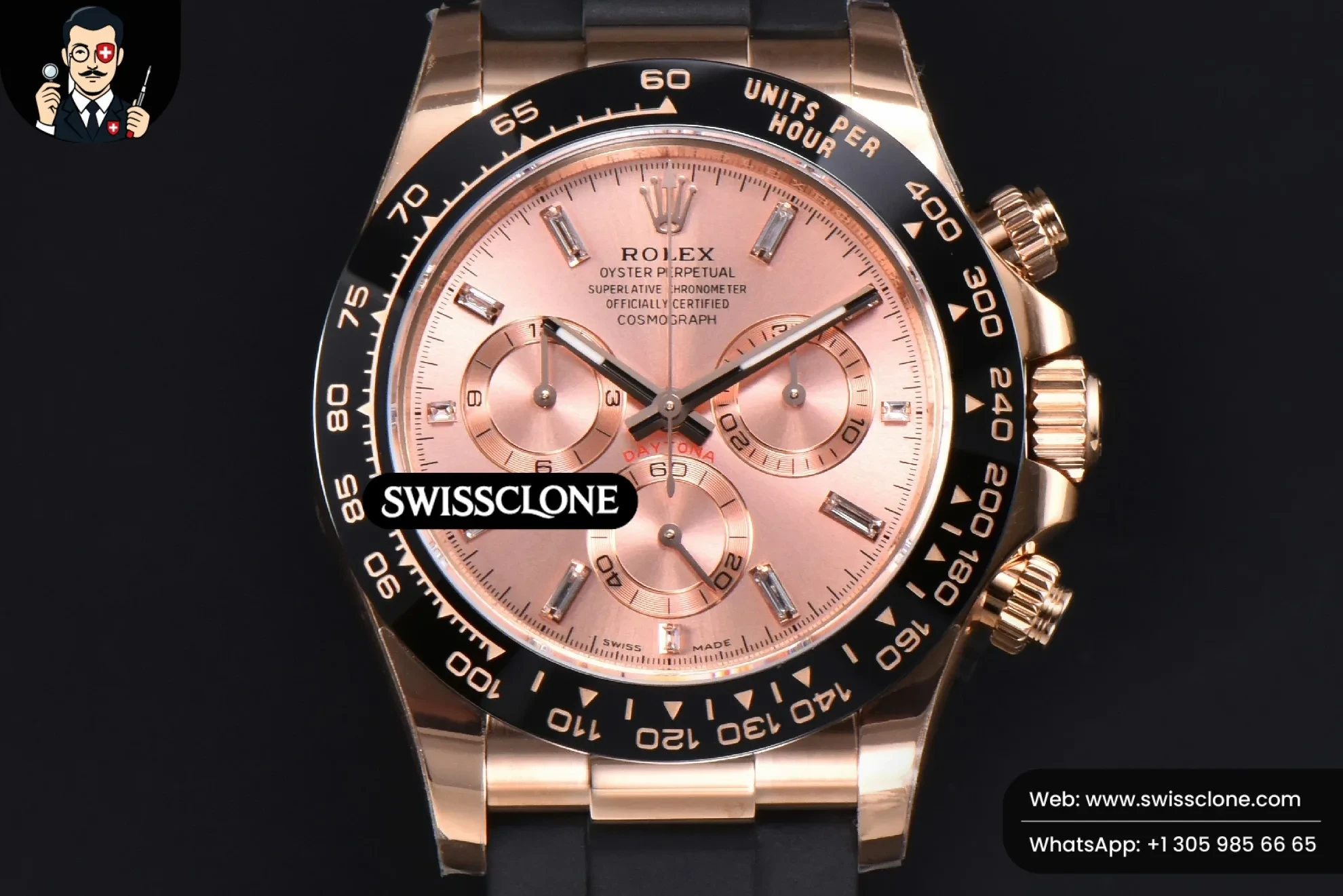 Rolex Daytona 116515 Dial Ceramic Bezel Diamond Marker Oysterflex Tungsten Version SH4130