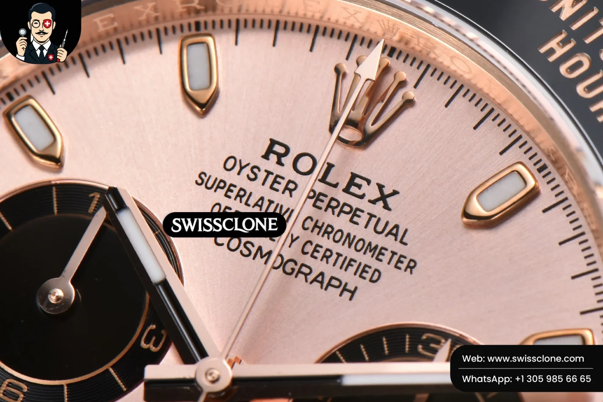 Rolex Daytona 116515 Dial Ceramic Bezel Oysterflex Tungsten SH4130 1:1 Super Clone - Caseback & Cloned Calibre Movement