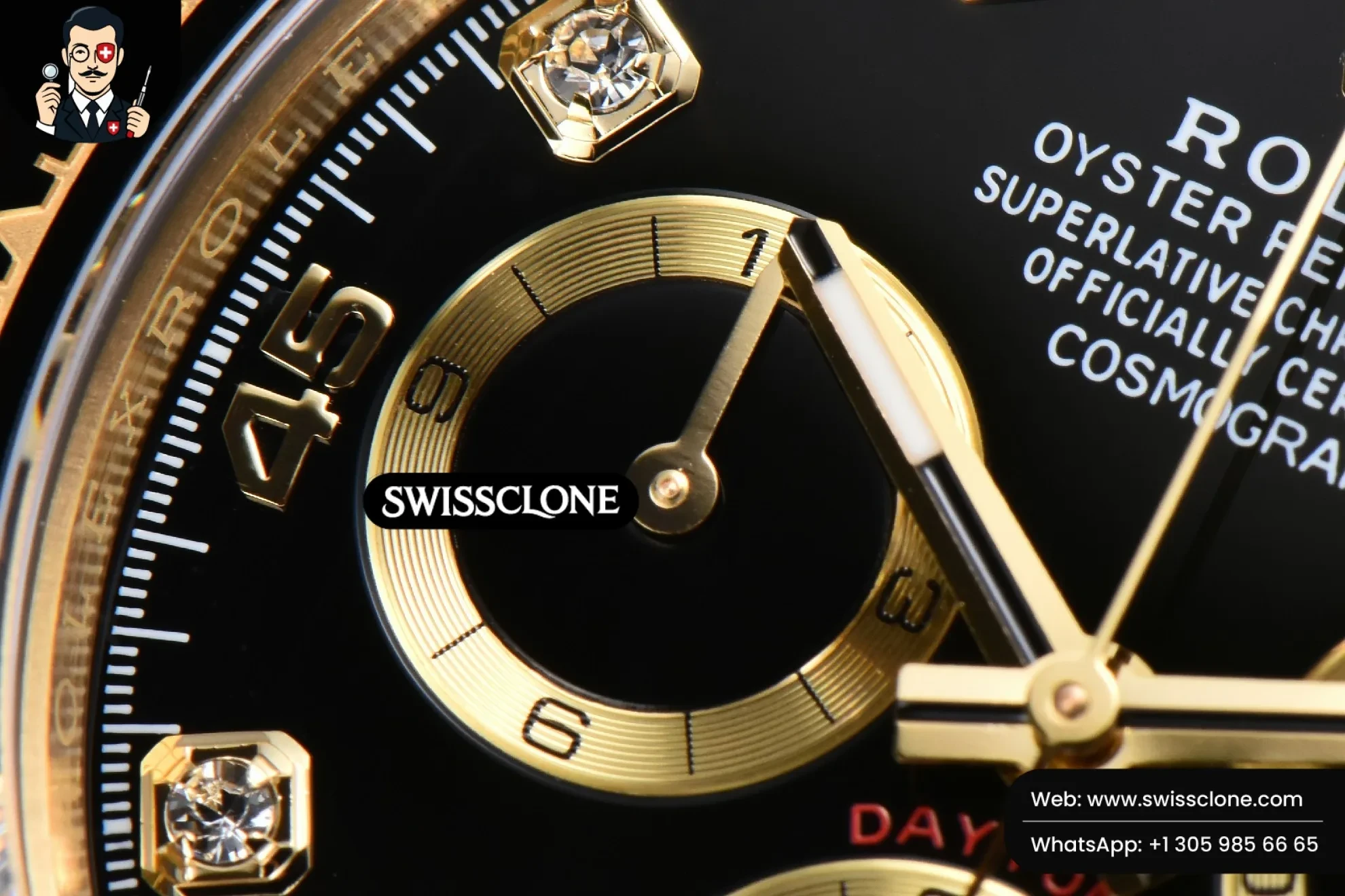 Rolex Daytona 116518 Black Dial Ceramic Bezel Diamond Marker Oysterflex Tungsten SH4130 1:1 Super Clone - Lateral Case Thickness Profile