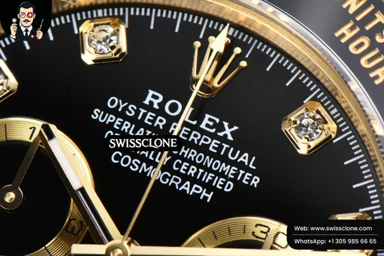 Rolex Daytona 116518 Black Dial Ceramic Bezel Diamond Marker Oysterflex Tungsten SH4130 1:1 Super Clone - Caseback & Cloned Calibre Movement