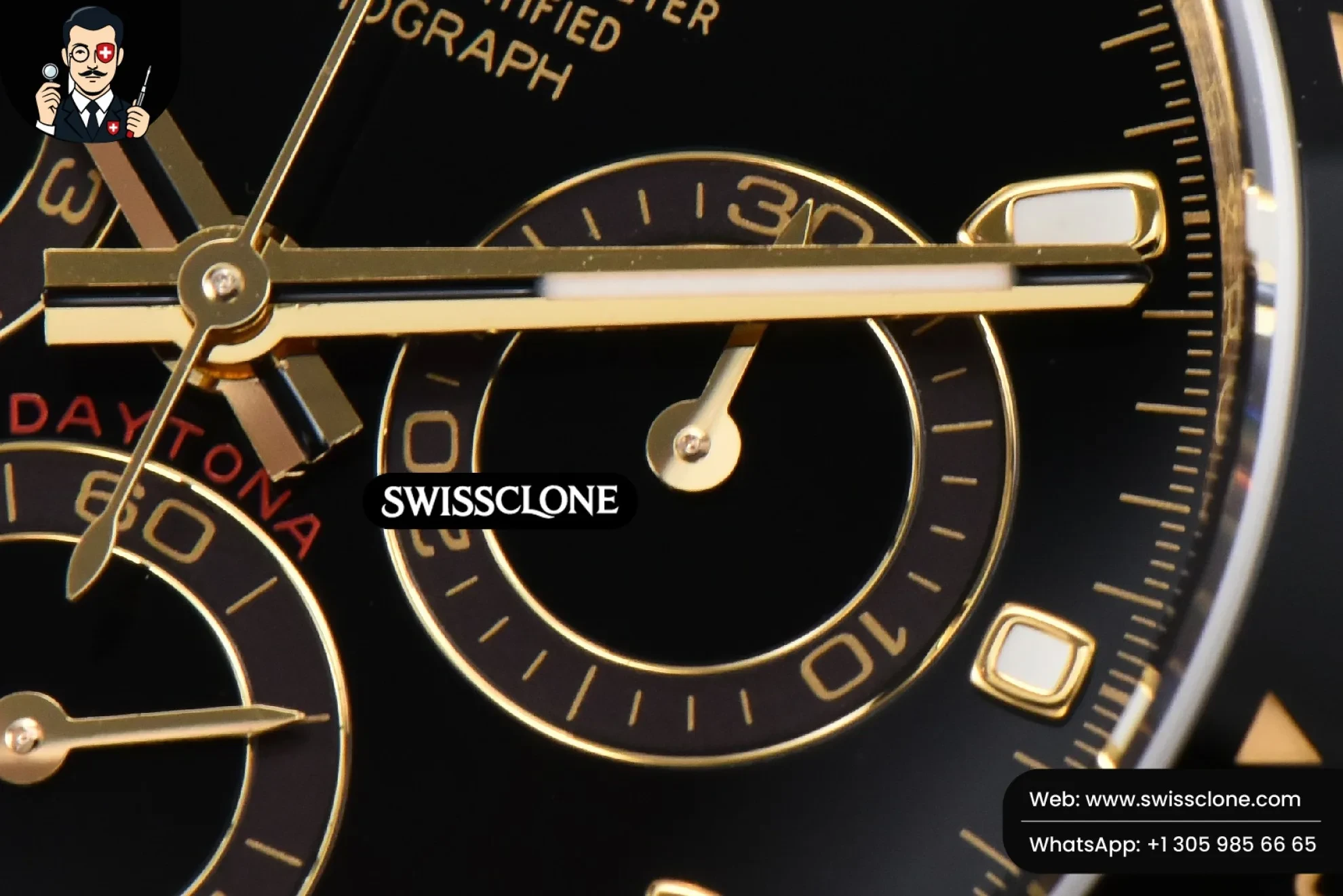 Rolex Daytona 116518 BTF Ceramic Black Dial Oysterflex BT Factory 1:1 Super Clone - Lateral Case Thickness Profile