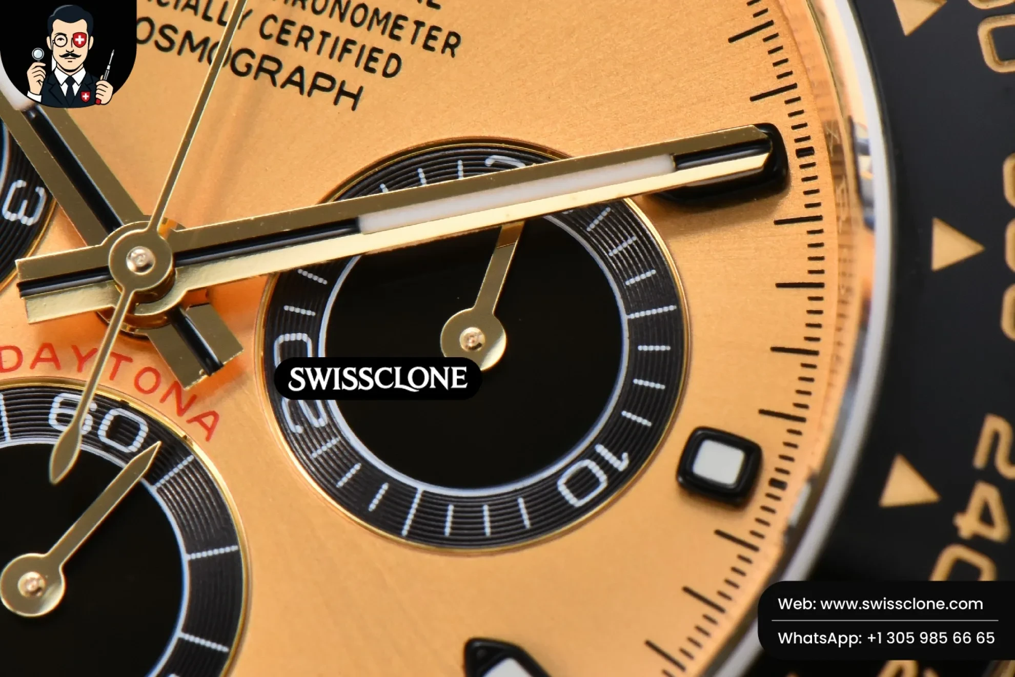 Rolex Daytona 116518 BTF Ceramic Dial Black Subdial Oysterflex BT Factory 1:1 Super Clone - Lateral Case Thickness Profile