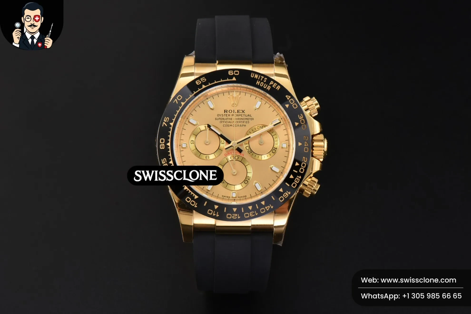 Rolex Daytona 116518 BTF Ceramic Dial Oysterflex BT Factory 1:1 Super Clone - Dial Macro Close-Up