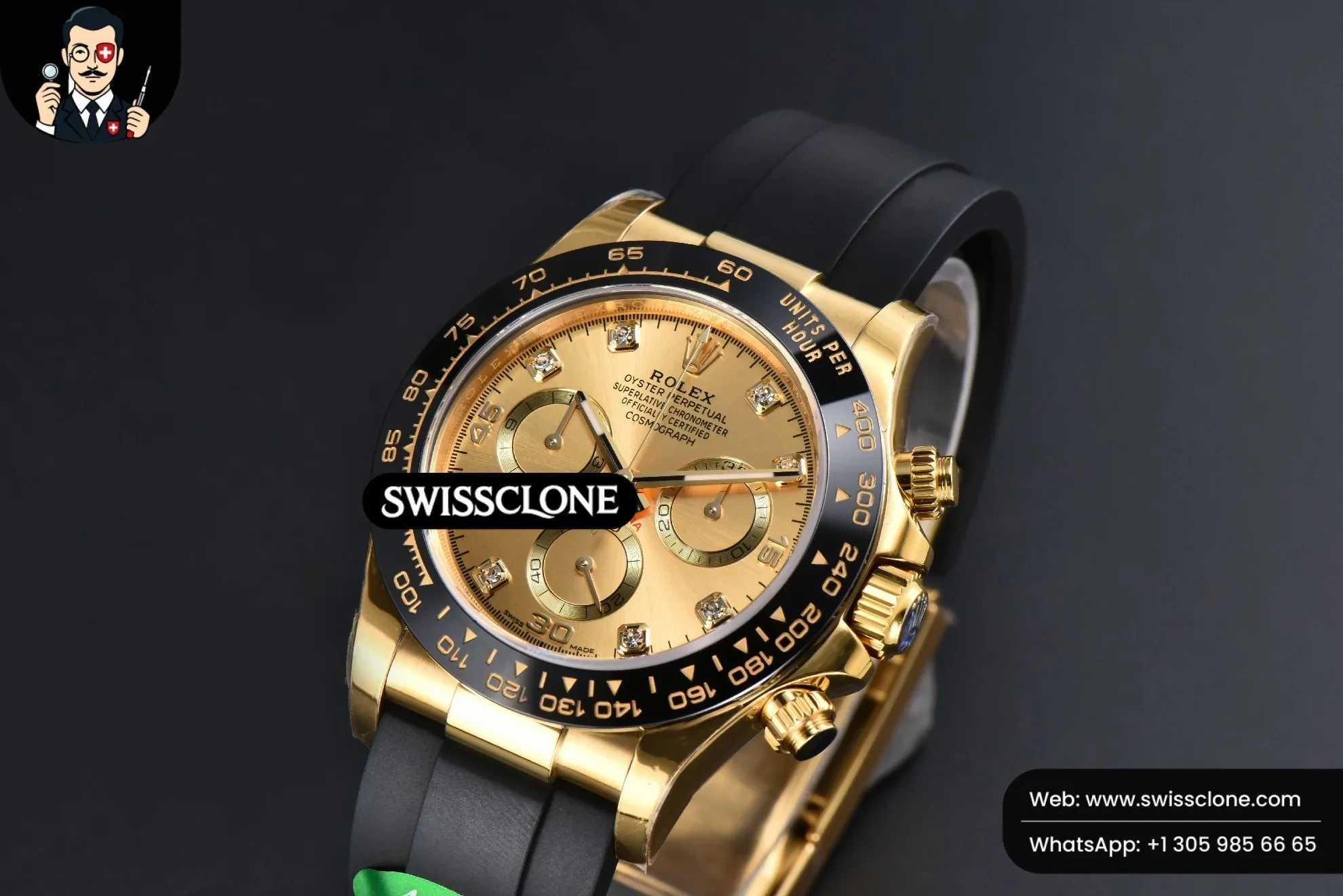 Rolex Daytona 116518 Dial Ceramic Bezel Diamond Marker Oysterflex Tungsten SH4130 1:1 Super Clone - Clasp & Bracelet Finishing