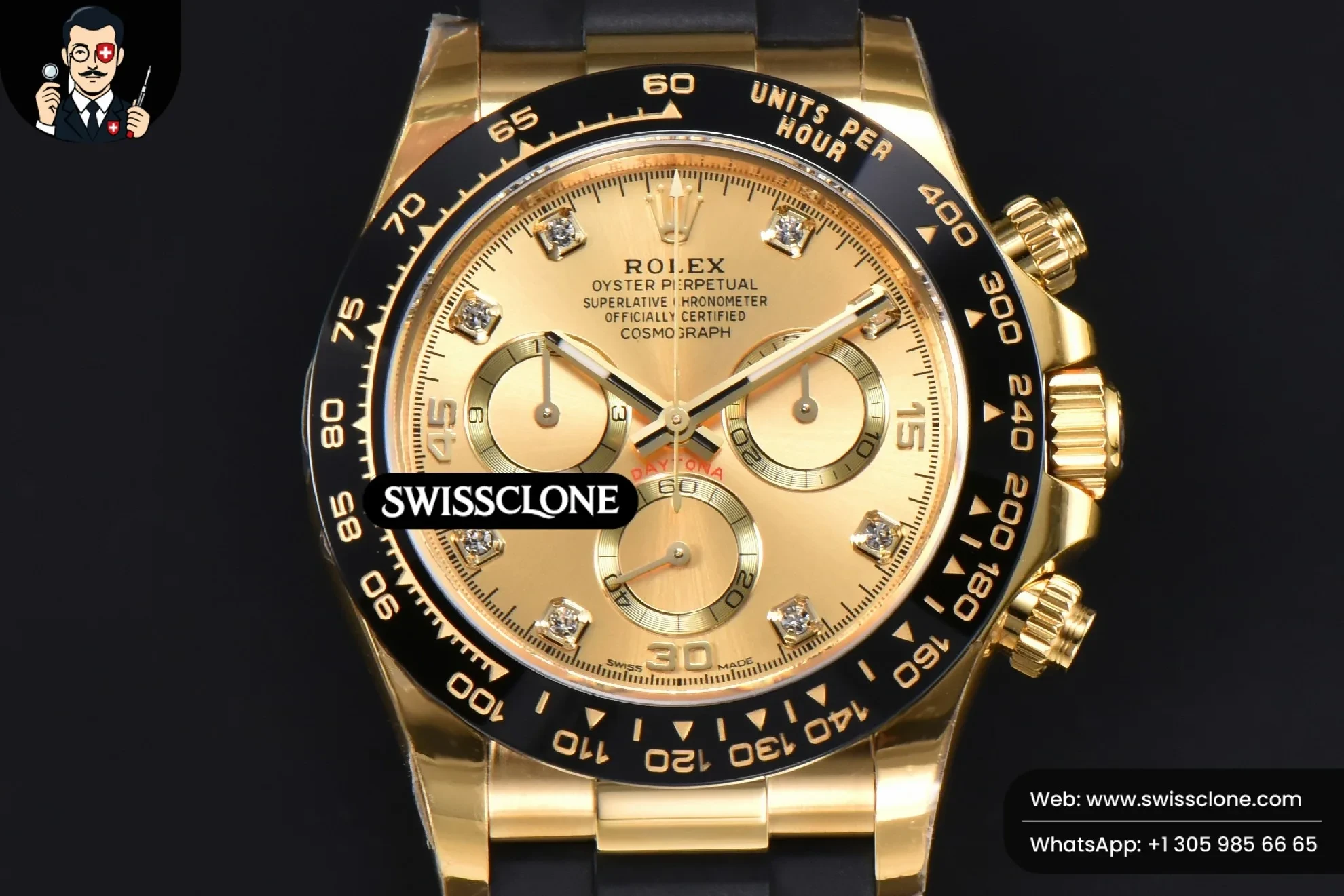 Rolex Daytona 116518 Dial Ceramic Bezel Diamond Marker Oysterflex Tungsten Version SH4130