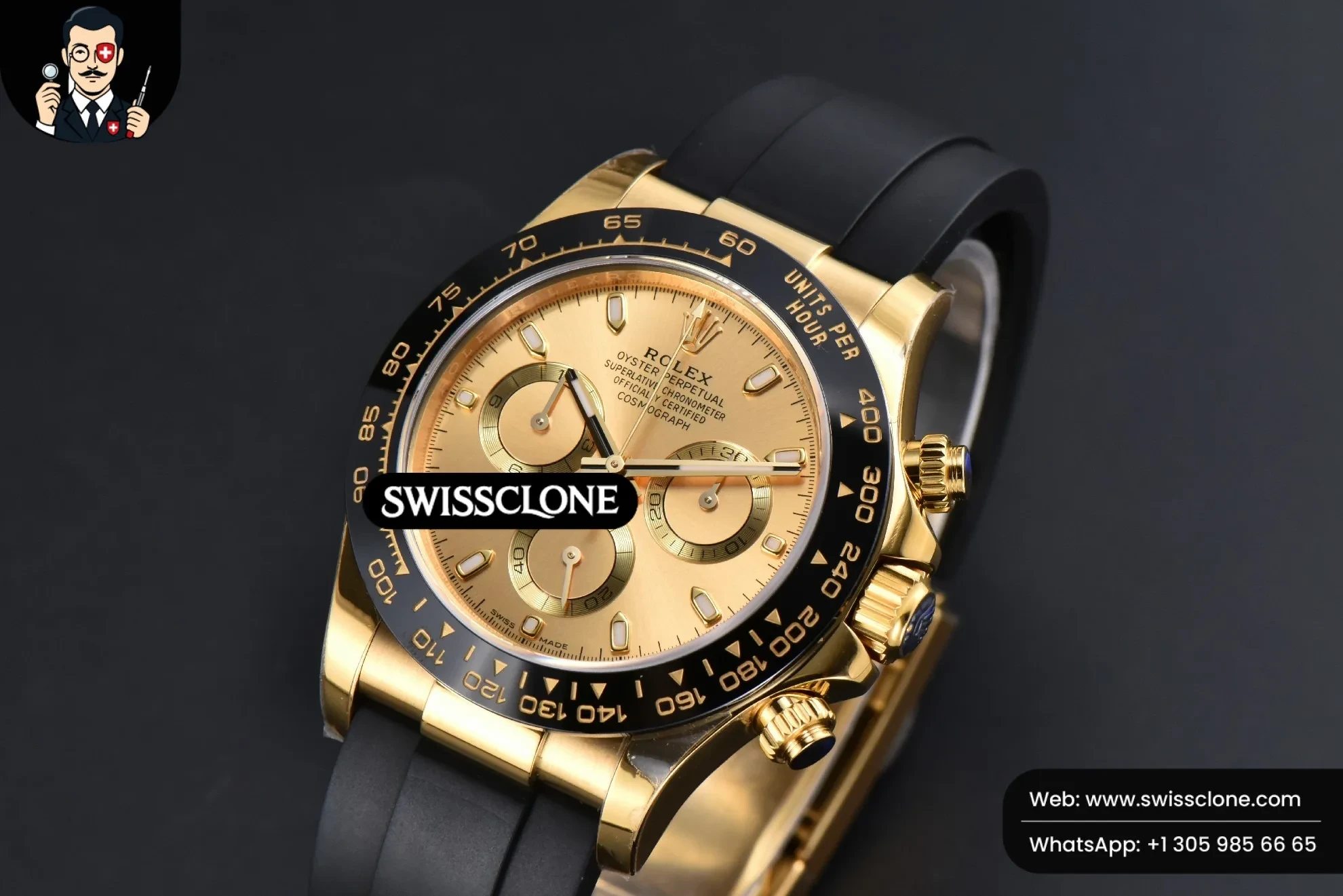 Rolex Daytona 116518 Dial Ceramic Bezel Lume Marker Oysterflex Tungsten SH4130 1:1 Super Clone - Clasp & Bracelet Finishing