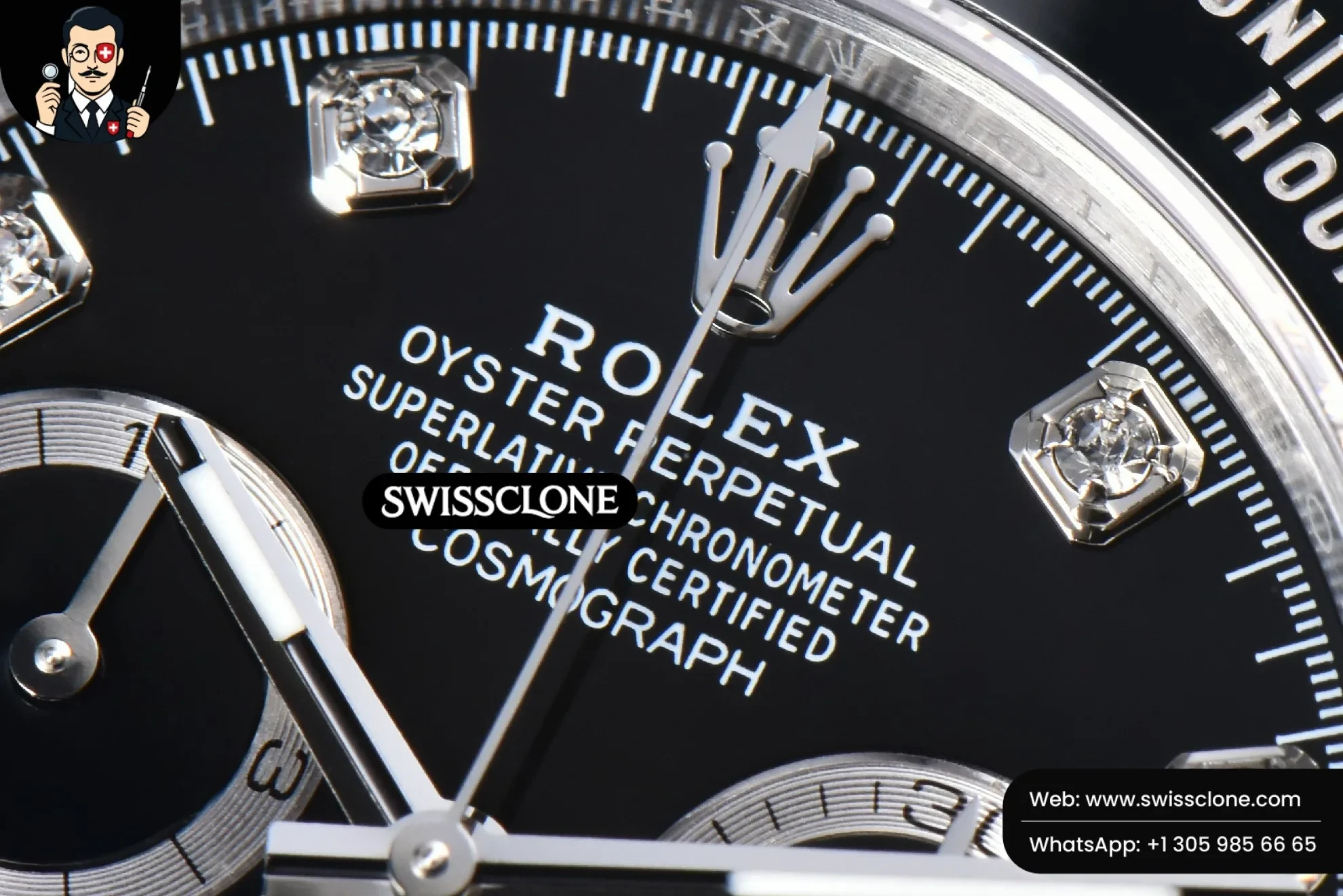 Rolex Daytona 116519 Black Dial Ceramic Bezel Diamond Marker Oysterflex Tungsten SH4130 1:1 Super Clone - Caseback & Cloned Calibre Movement