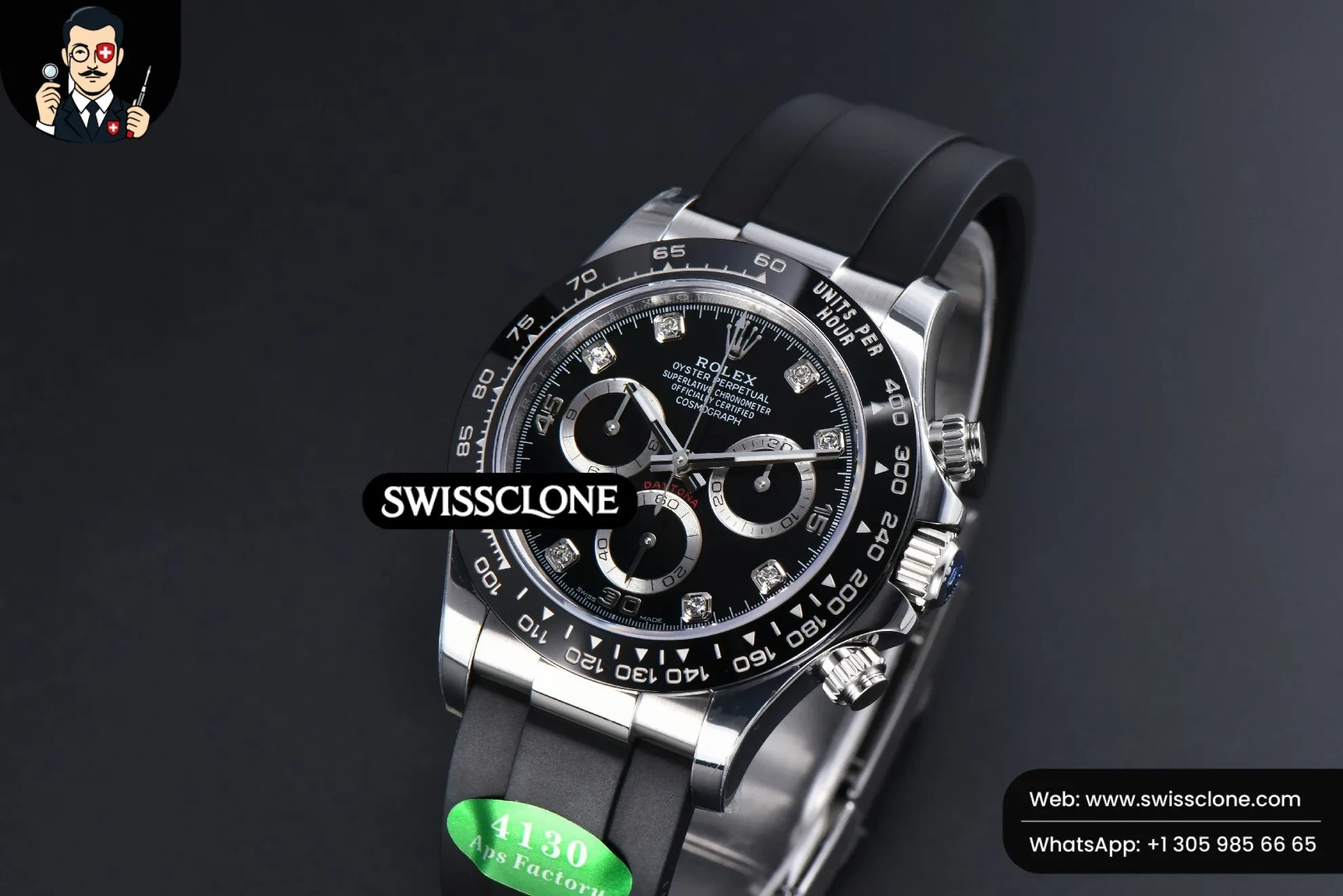 Rolex Daytona 116519 Black Dial Ceramic Bezel Diamond Marker Oysterflex Tungsten SH4130 1:1 Super Clone - Clasp & Bracelet Finishing