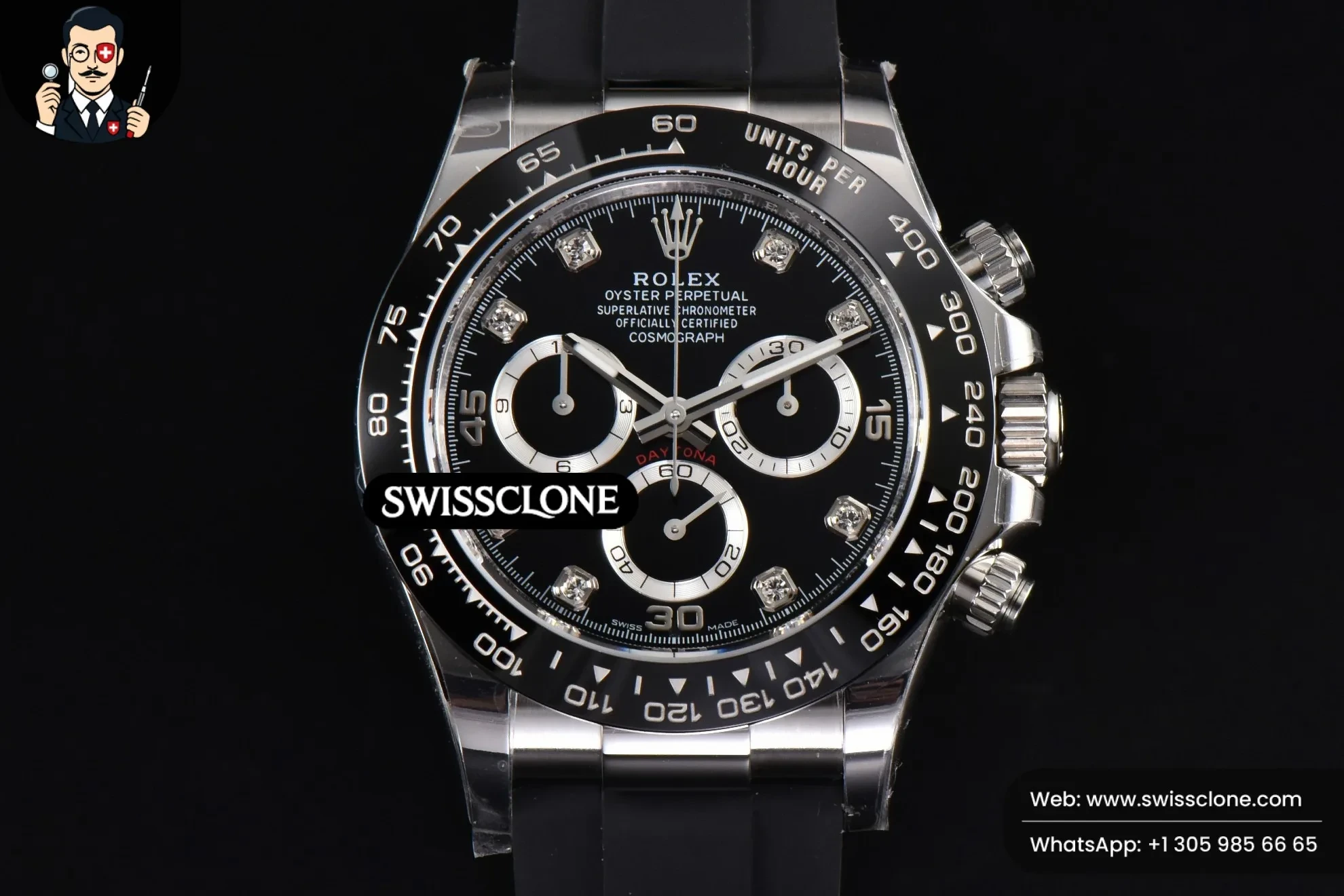Rolex Daytona 116519 BTF Blac Dial Diamond Marker Oysterflex