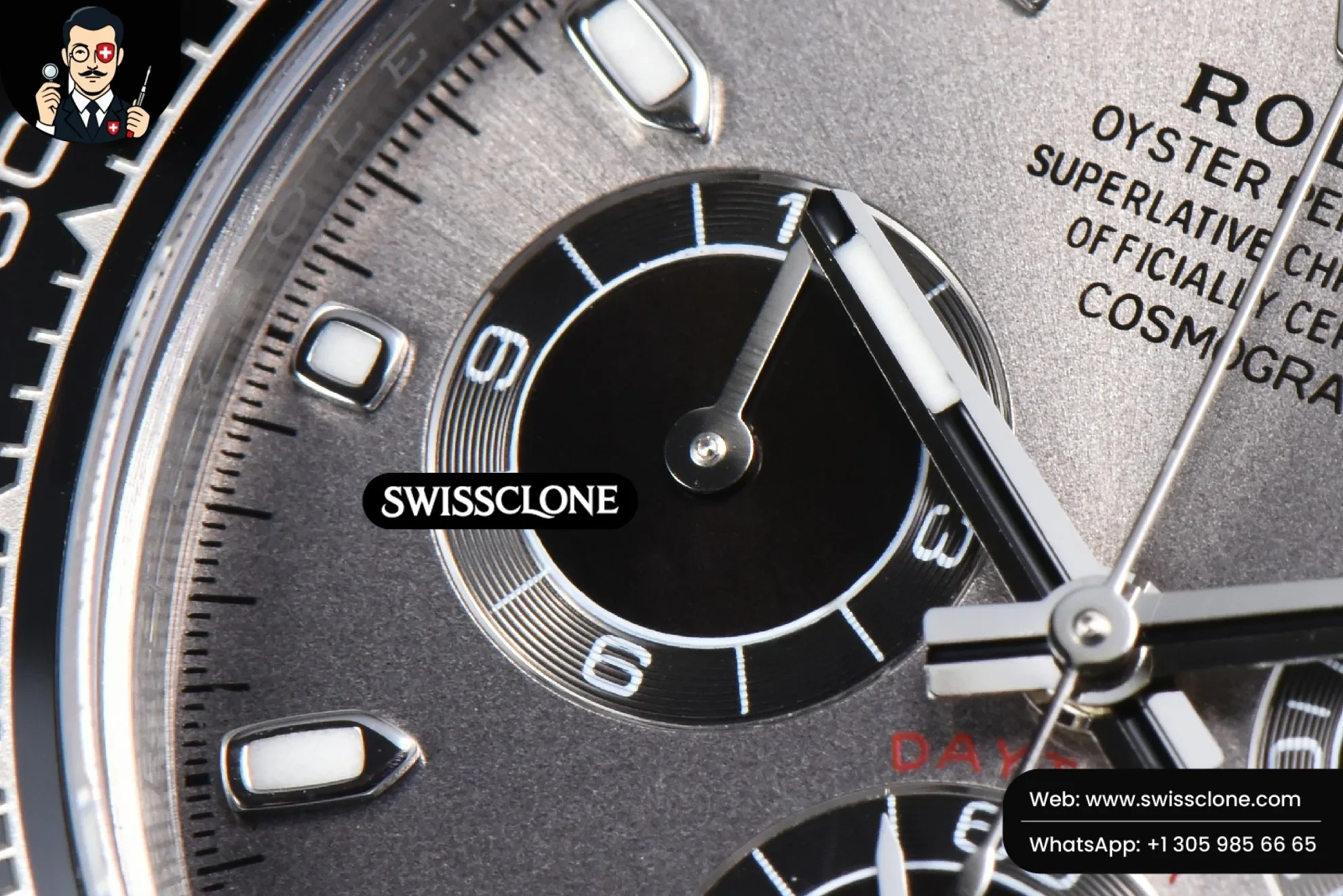 Rolex Daytona 116519 Gray Dial Ceramic Bezel Lume Marker Oysterflex Tungsten SH4130 1:1 Super Clone - Lateral Case Thickness Profile