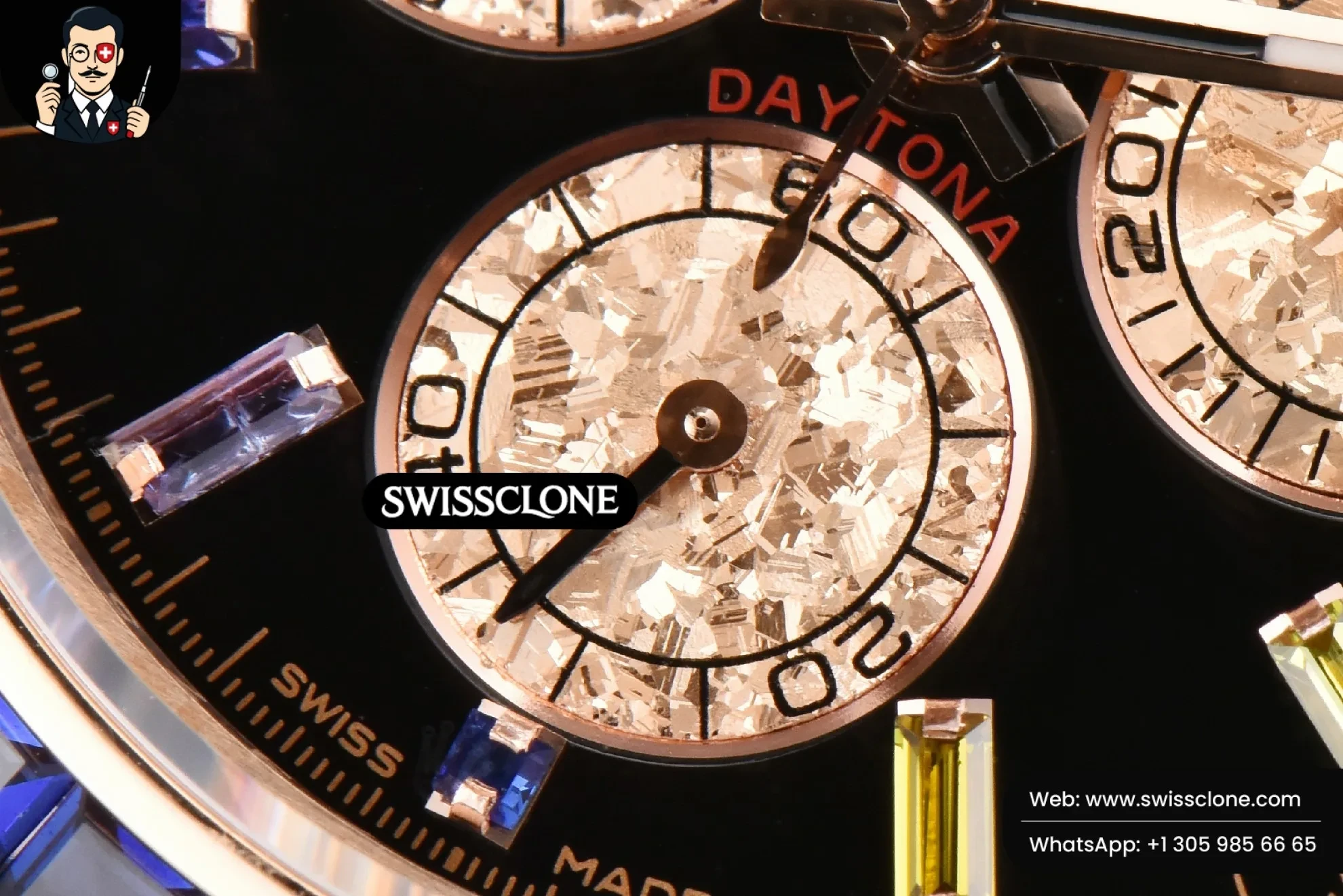 Rolex Daytona 116595 King Rainbow Diamond Black Dial 1:1 Super Clone - On-Wrist Presence View