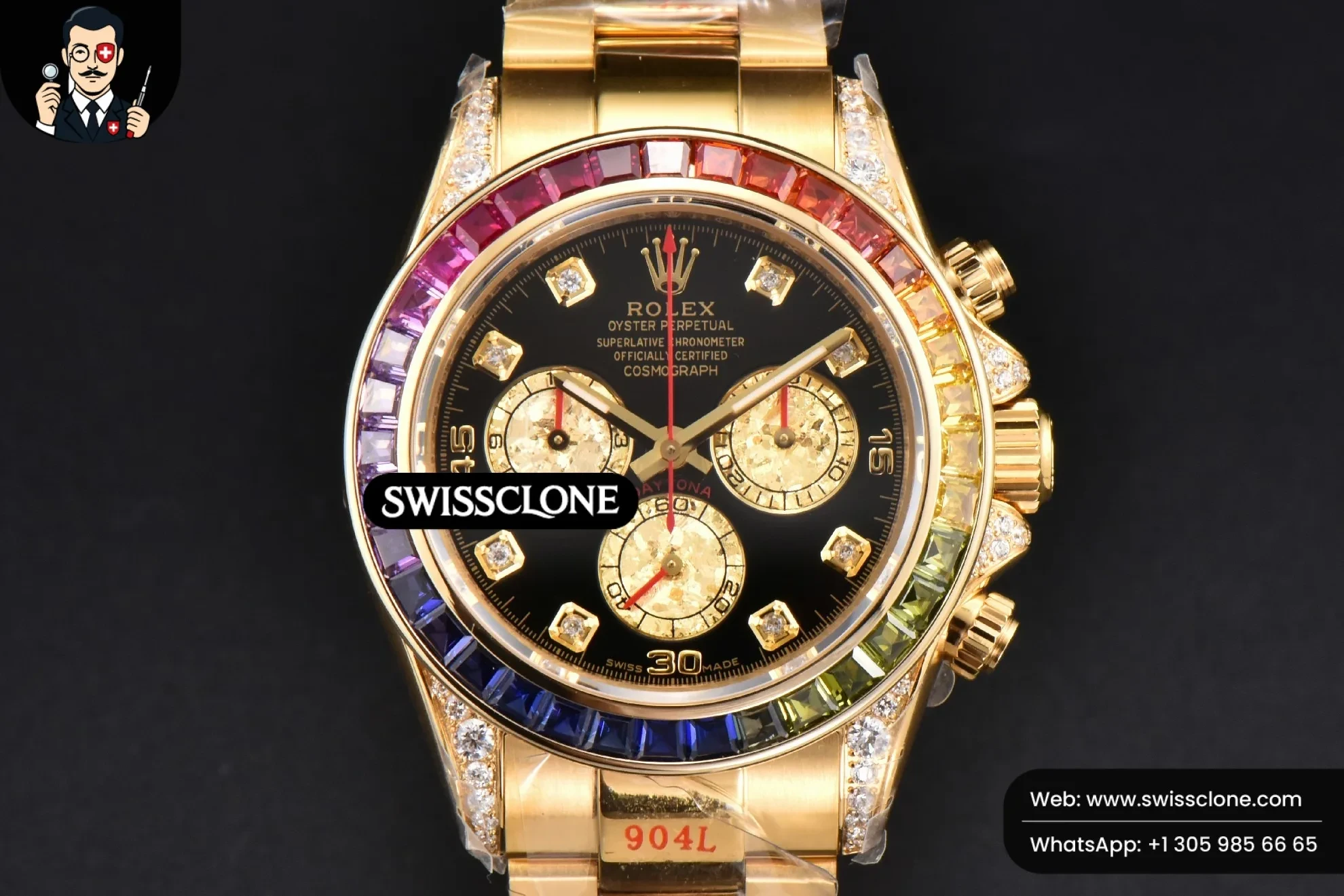Rolex Daytona 116598 King Rainbow Diamond Black Dial