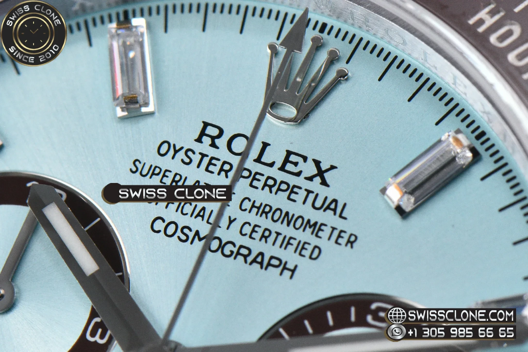 Rolex Daytona 126506 40mm UFO 904L Ice Blue Crystal Dial Diamond Markers Braclet UF4131(Free Sprung) 1:1 Super Clone - Caseback & Cloned Calibre Movement