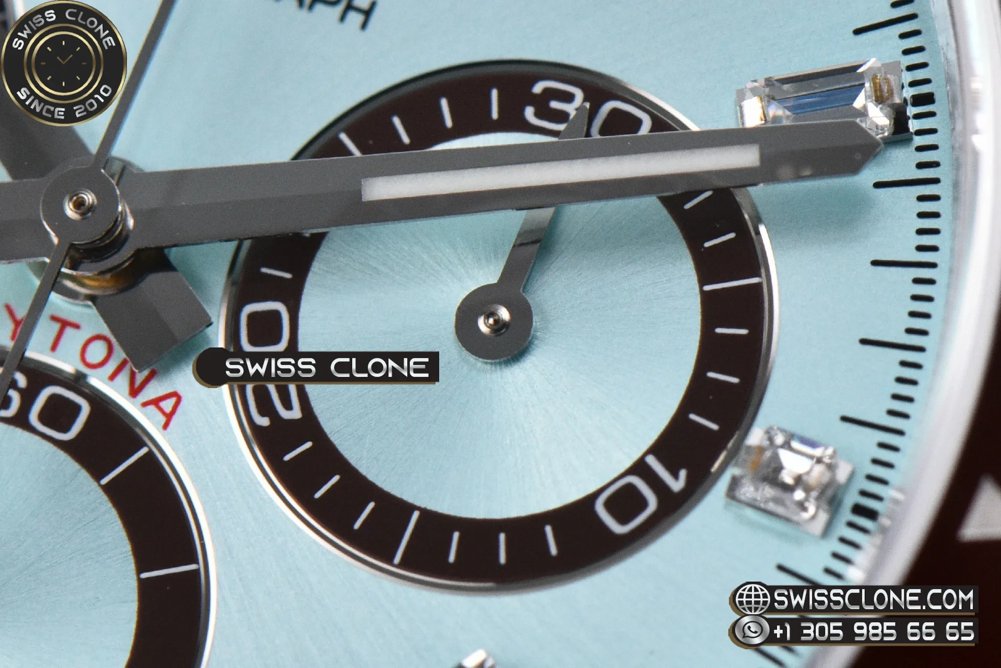 Rolex Daytona 126506 40mm UFO 904L Ice Blue Crystal Dial Diamond Markers Braclet UF4131(Free Sprung) 1:1 Super Clone - On-Wrist Presence View