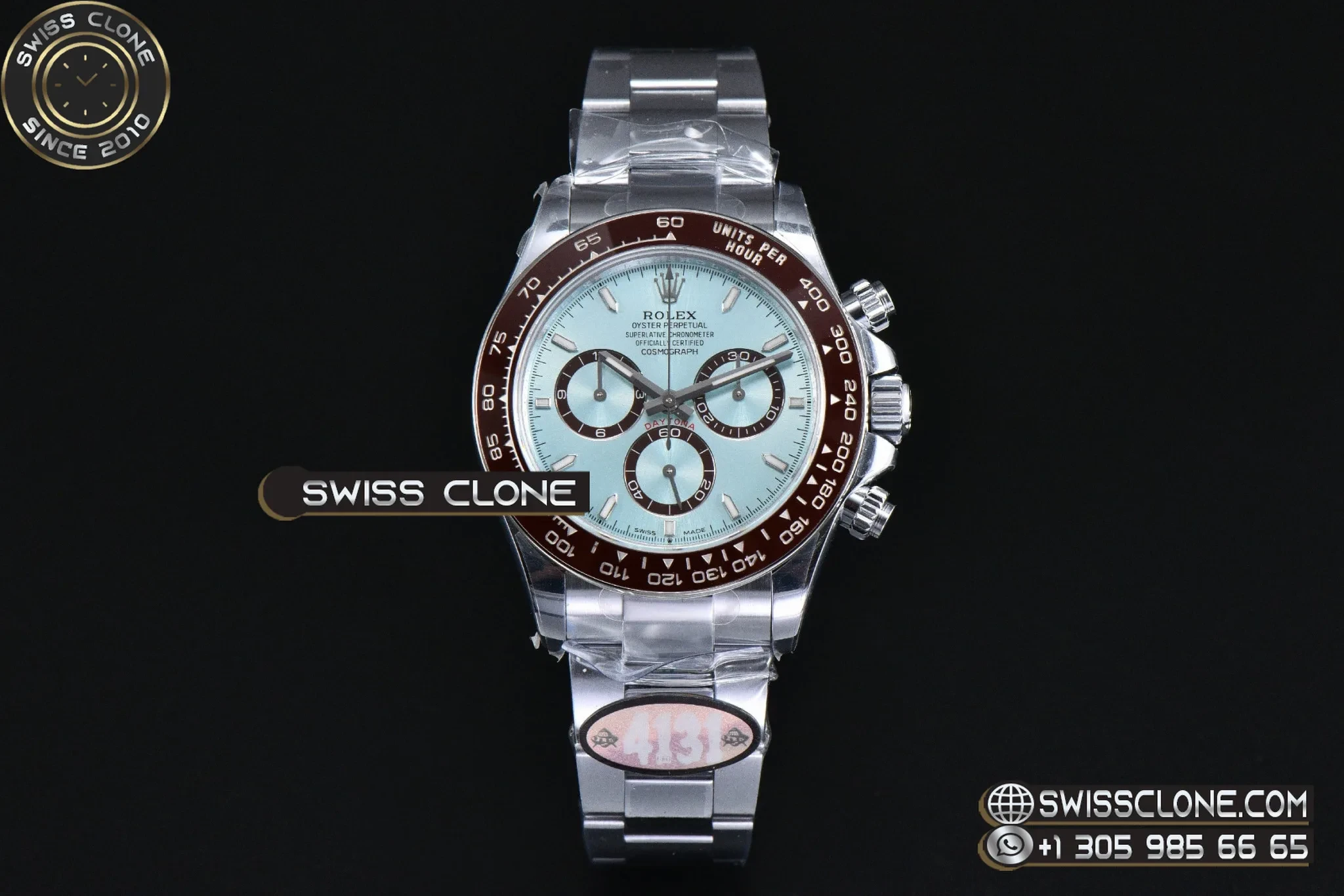 Rolex Daytona 126506 40mm UFO 904L Ice Blue Stick Dial Lume Markers Braclet UF4131(Free Sprung)
