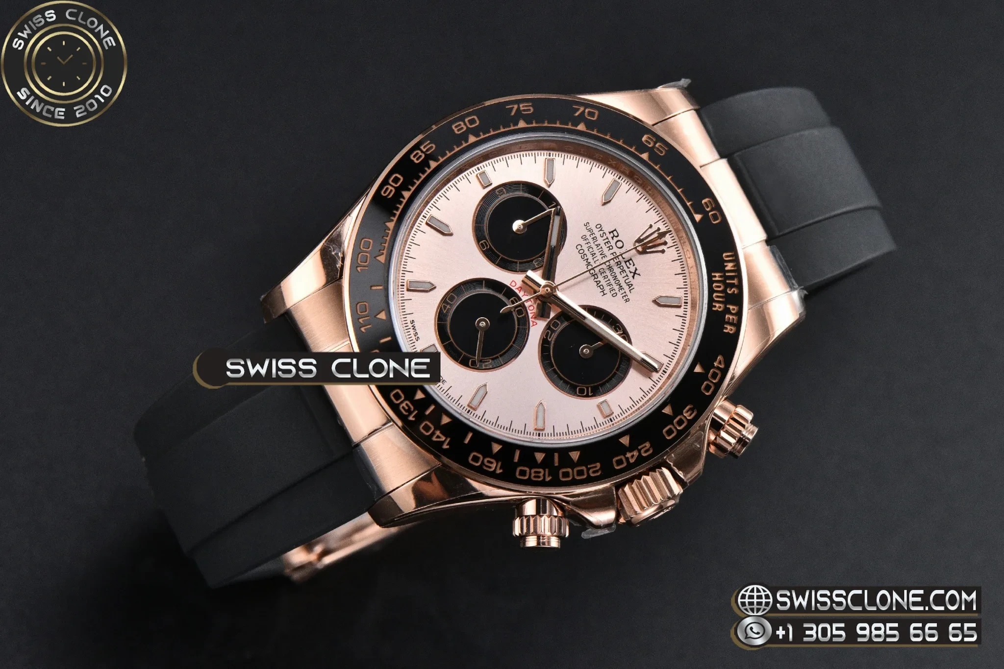 Rolex Daytona 126515 40mm UFO Black Bezel Black Subdial Black Oysterflex UF4131(Free Sprung) 1:1 Super Clone - Bezel & Case Profile