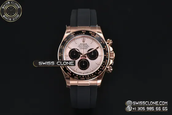Rolex Daytona 126515 40mm UFO Black Bezel Black Subdial Black Oysterflex UF4131(Free Sprung) 1:1 Super Clone - Dial Macro Close-Up