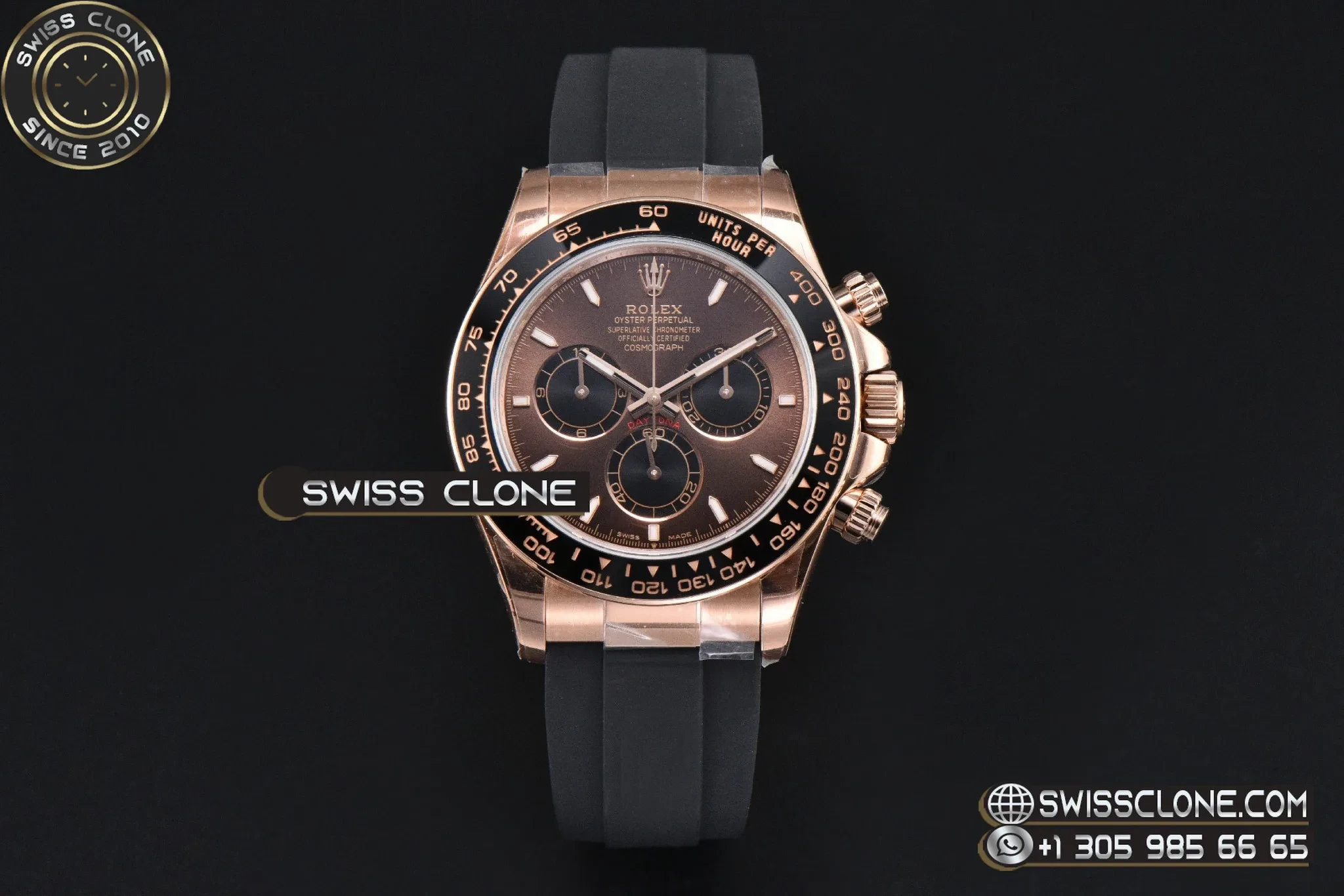Rolex Daytona 126515 40mm UFO Black Ceramic Bezel Brown Dial Oysterflex UF4131(Free Sprung) 1:1 Super Clone - Dial Macro Close-Up