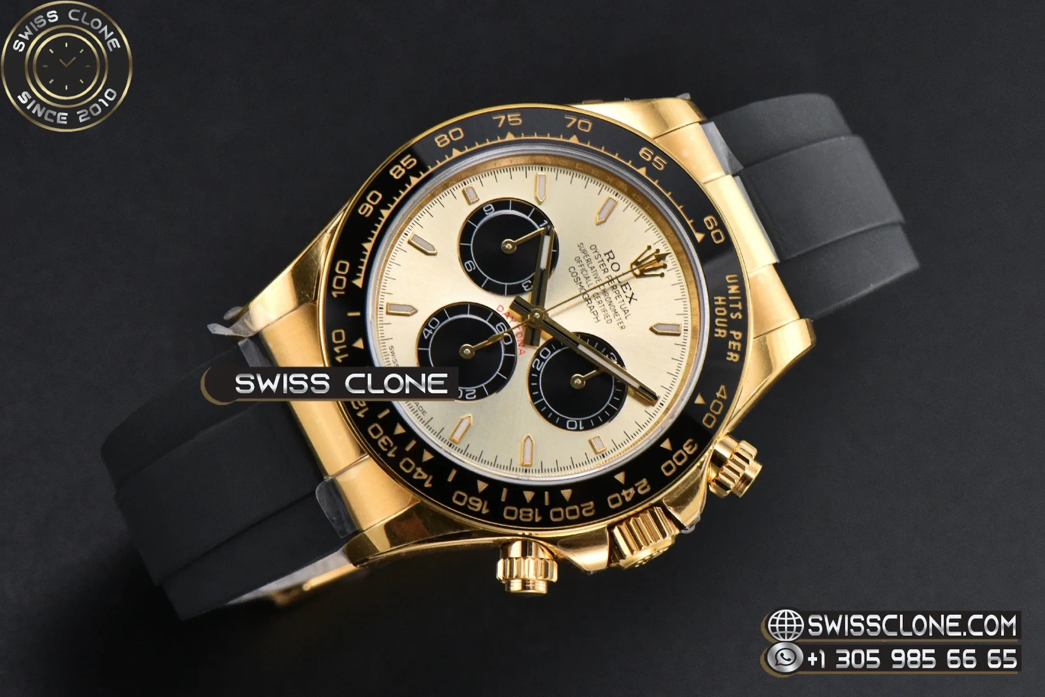 Rolex Daytona 126518 40mm UFO Black Subdial Oysterflex UF4131(Free Sprung) 1:1 Super Clone - Dial Macro Close-Up