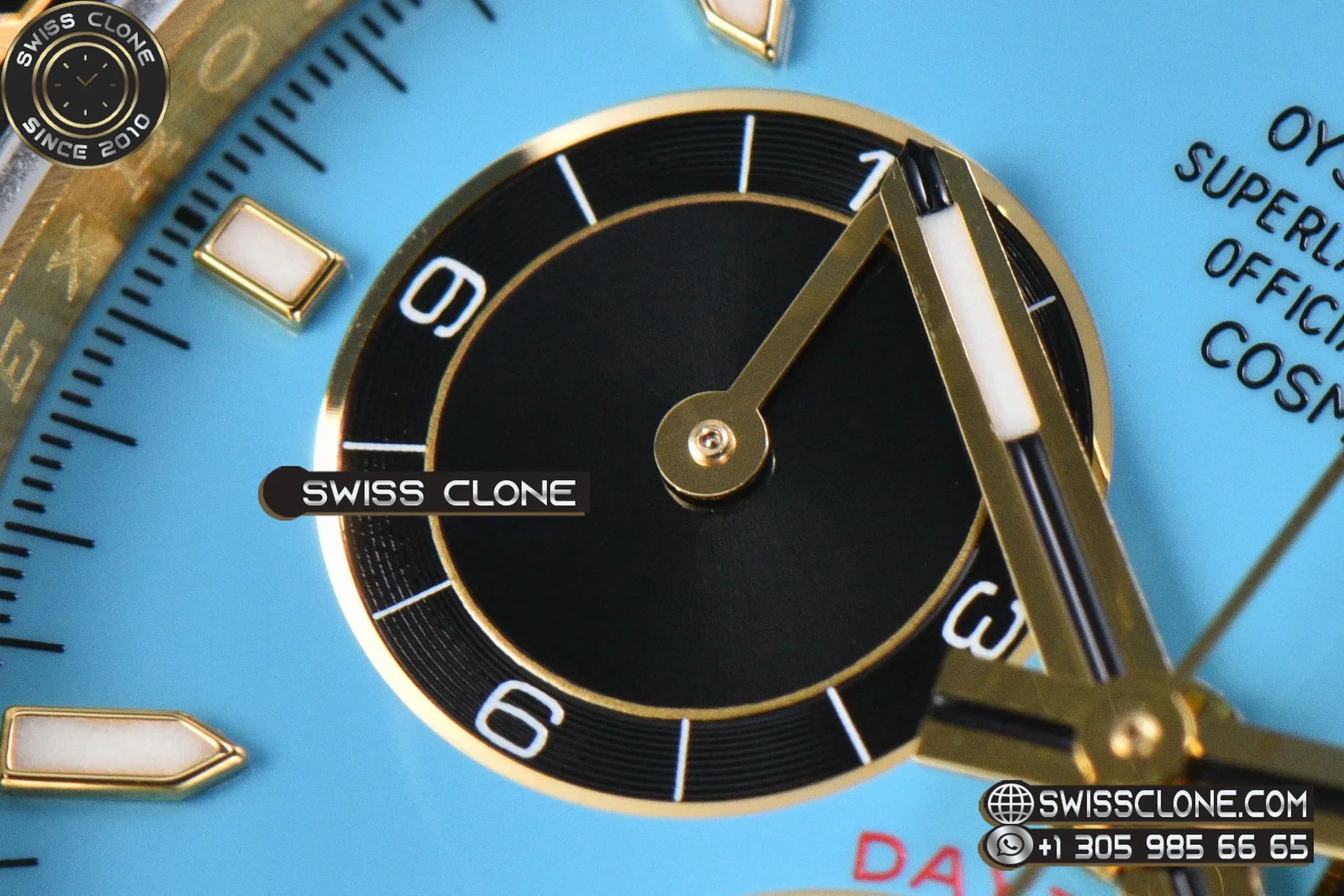 Rolex Daytona 126518 40mm UFO Tiffany Blue Dial Black Subdial Oysterflex UF4131(Free Sprung) 1:1 Super Clone - Lateral Case Thickness Profile