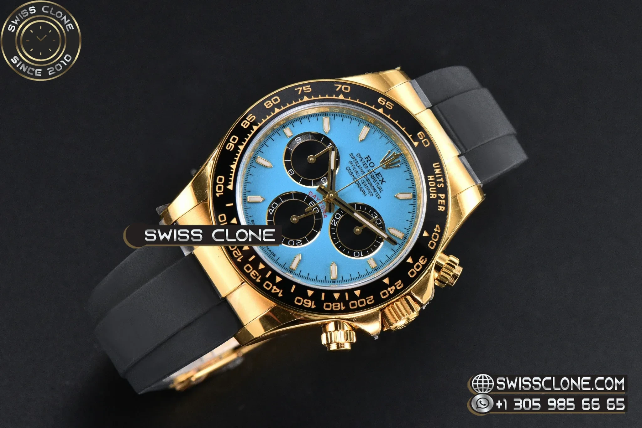 Rolex Daytona 126518 40mm UFO Tiffany Blue Dial Black Subdial Oysterflex UF4131(Free Sprung) 1:1 Super Clone - Bezel & Case Profile