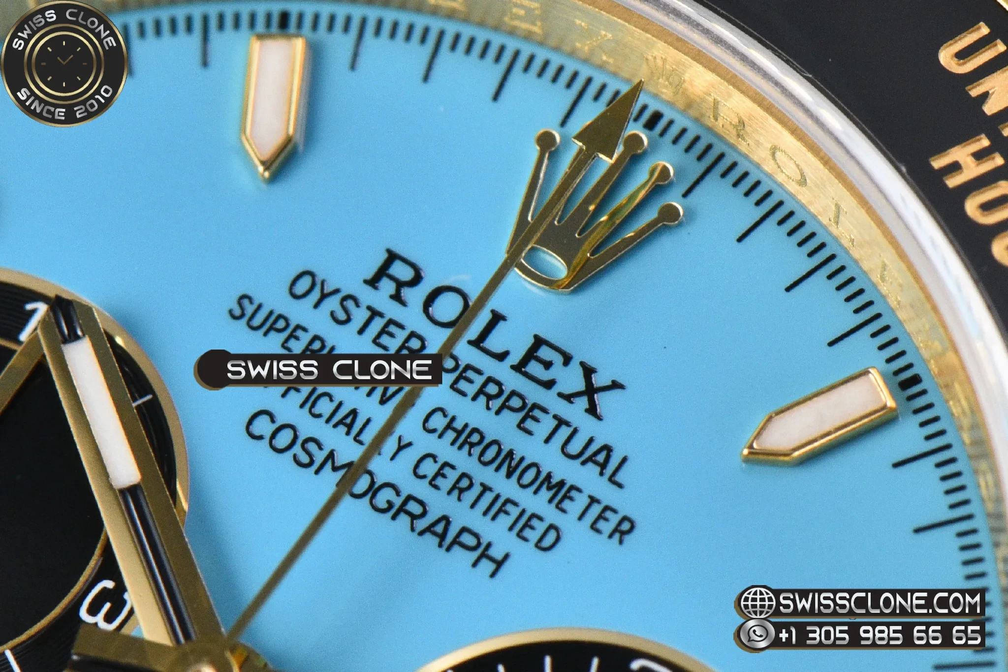 Rolex Daytona 126518 40mm UFO Tiffany Blue Dial Black Subdial Oysterflex UF4131(Free Sprung) 1:1 Super Clone - Caseback & Cloned Calibre Movement