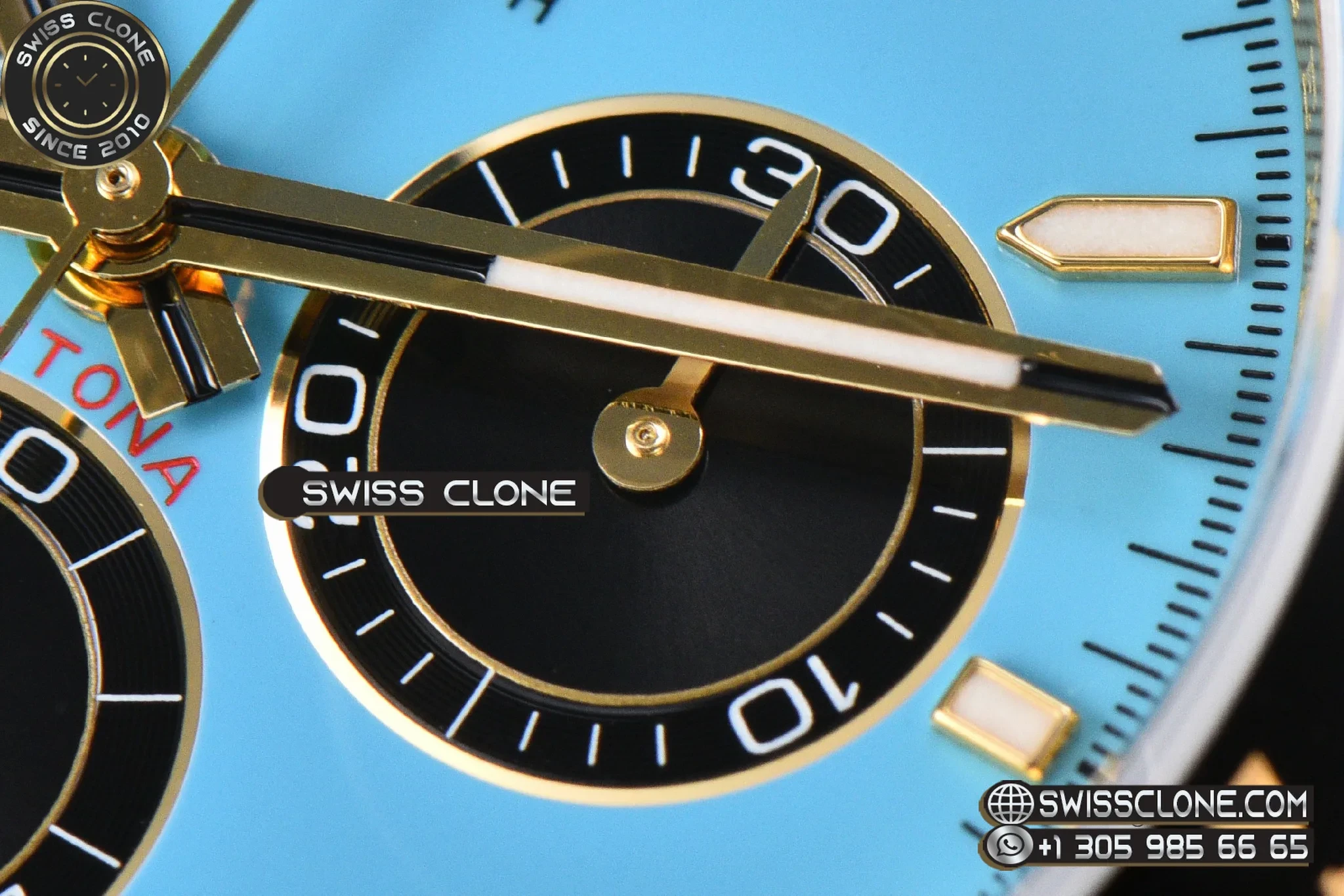 Rolex Daytona 126518 40mm UFO Tiffany Blue Dial Black Subdial Oysterflex UF4131(Free Sprung) 1:1 Super Clone - On-Wrist Presence View