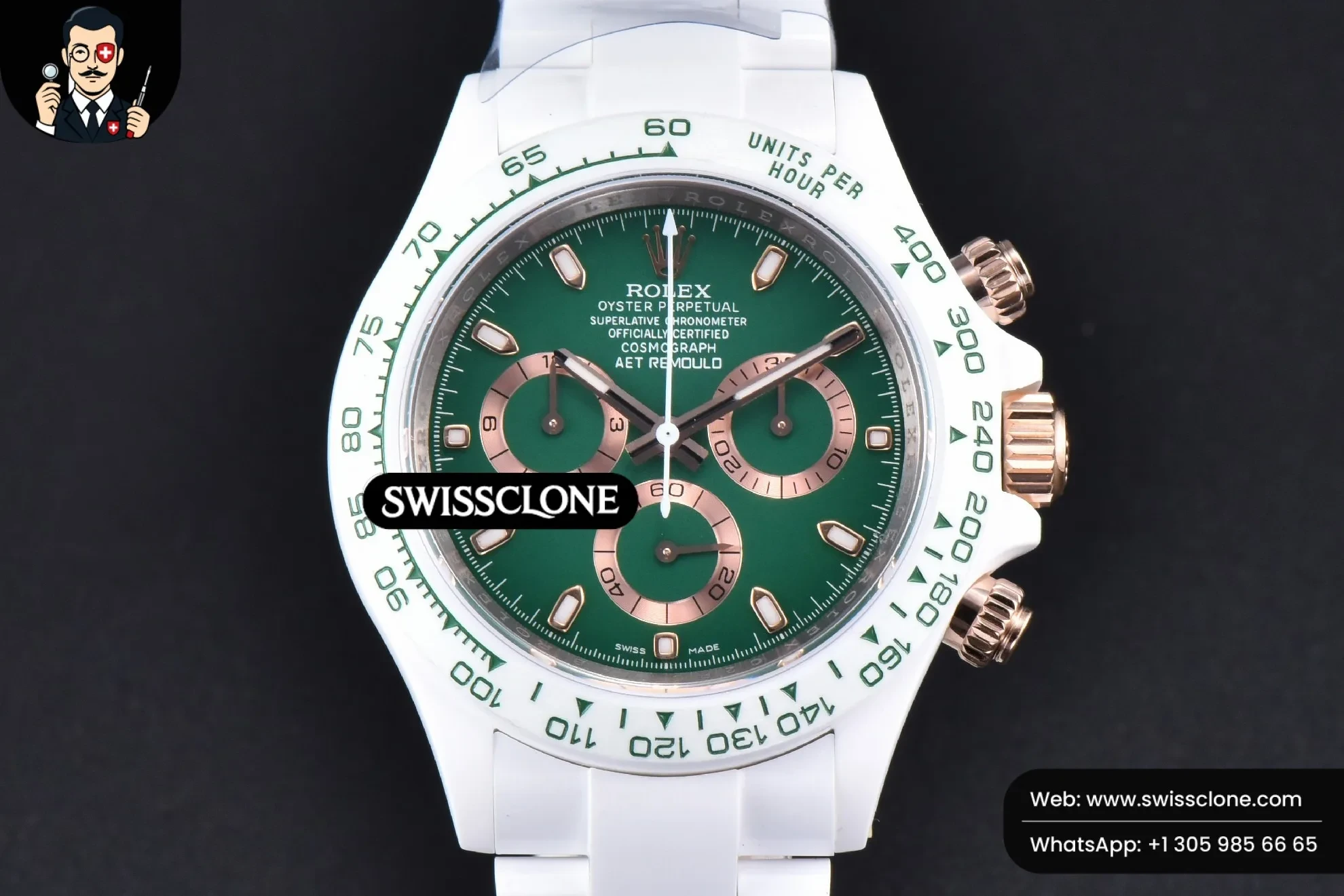 Rolex Daytona AET White Ceramic Green Dial Ceramic