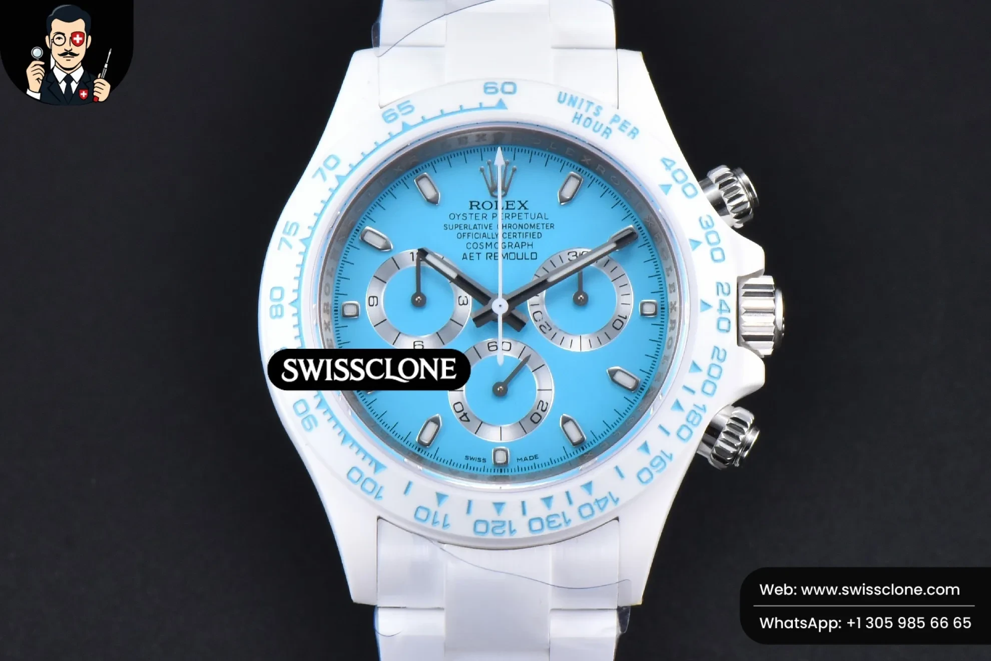 Rolex Daytona AETF White Ceramic Blue Dial Ceramic