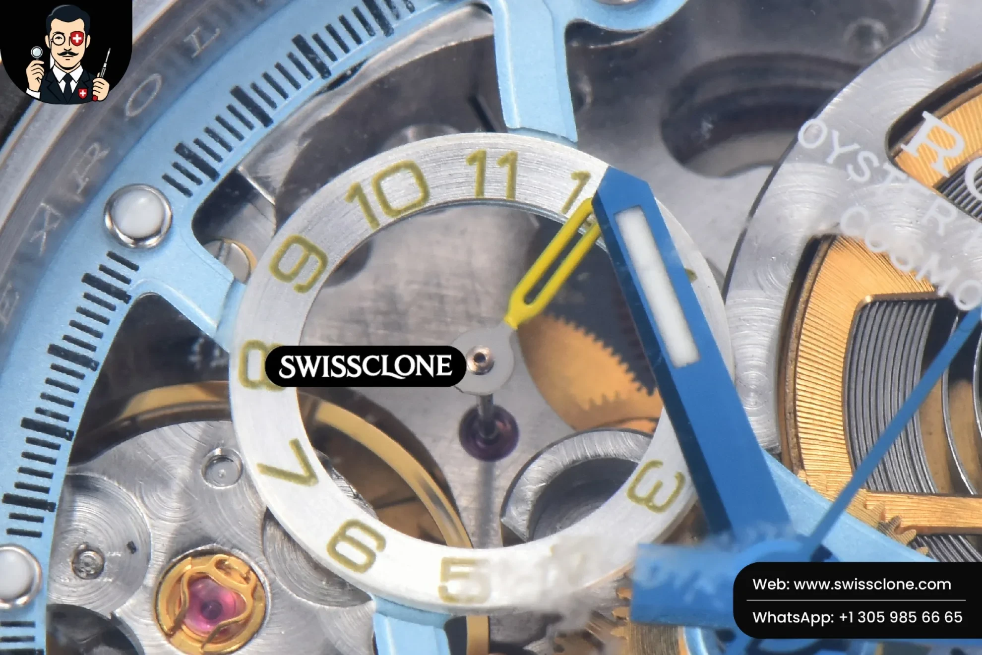 Rolex Daytona Montoya Customized Carbon Filber Colorful Skeleton Dial SS4130 1:1 Super Clone - Lateral Case Thickness Profile