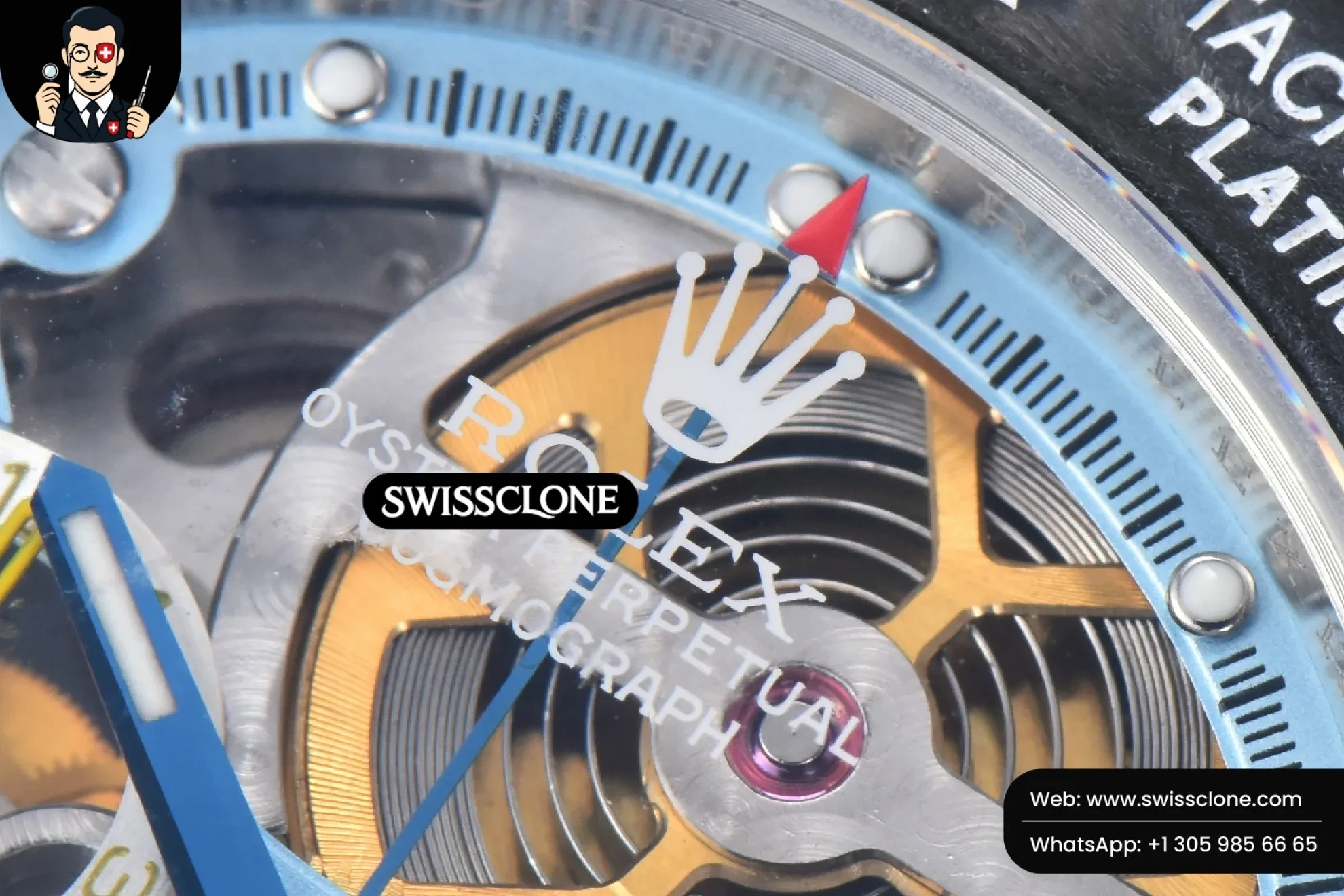 Rolex Daytona Montoya Customized Carbon Filber Colorful Skeleton Dial SS4130 1:1 Super Clone - Caseback & Cloned Calibre Movement