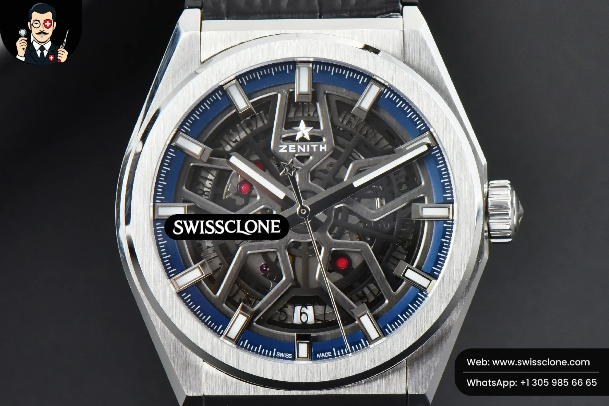 Defy Classic LF 41mm Skeleton Blue Dial Blue Gummy