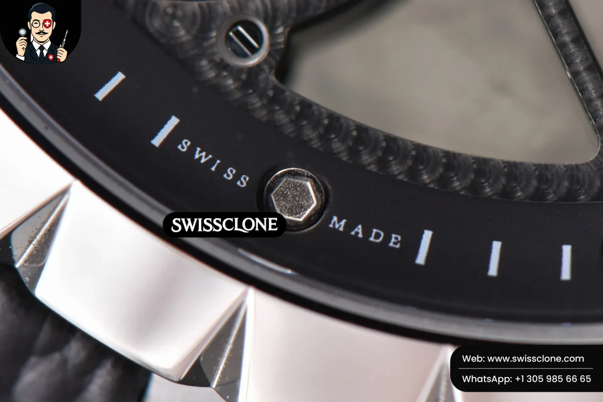 Rolex Excalibur JBF 45mm Black Crown Skeleton Dial Black Croc Leather Tourbillon 1:1 Super Clone - Lateral Case Thickness Profile