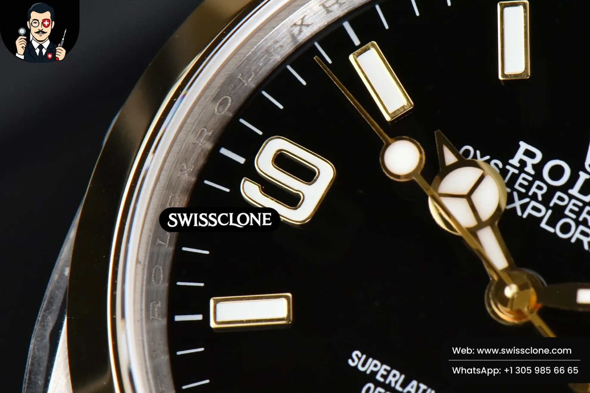 Rolex Explorer 124273 36mm YG/SS 904L Black Dial YG/SS VR3230 1:1 Super Clone - Lateral Case Thickness Profile