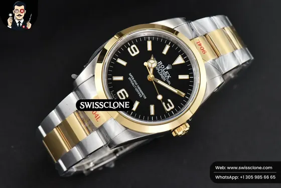 Rolex Explorer 124273 36mm YG/SS 904L Black Dial YG/SS VR3230 1:1 Super Clone - Bezel & Case Profile
