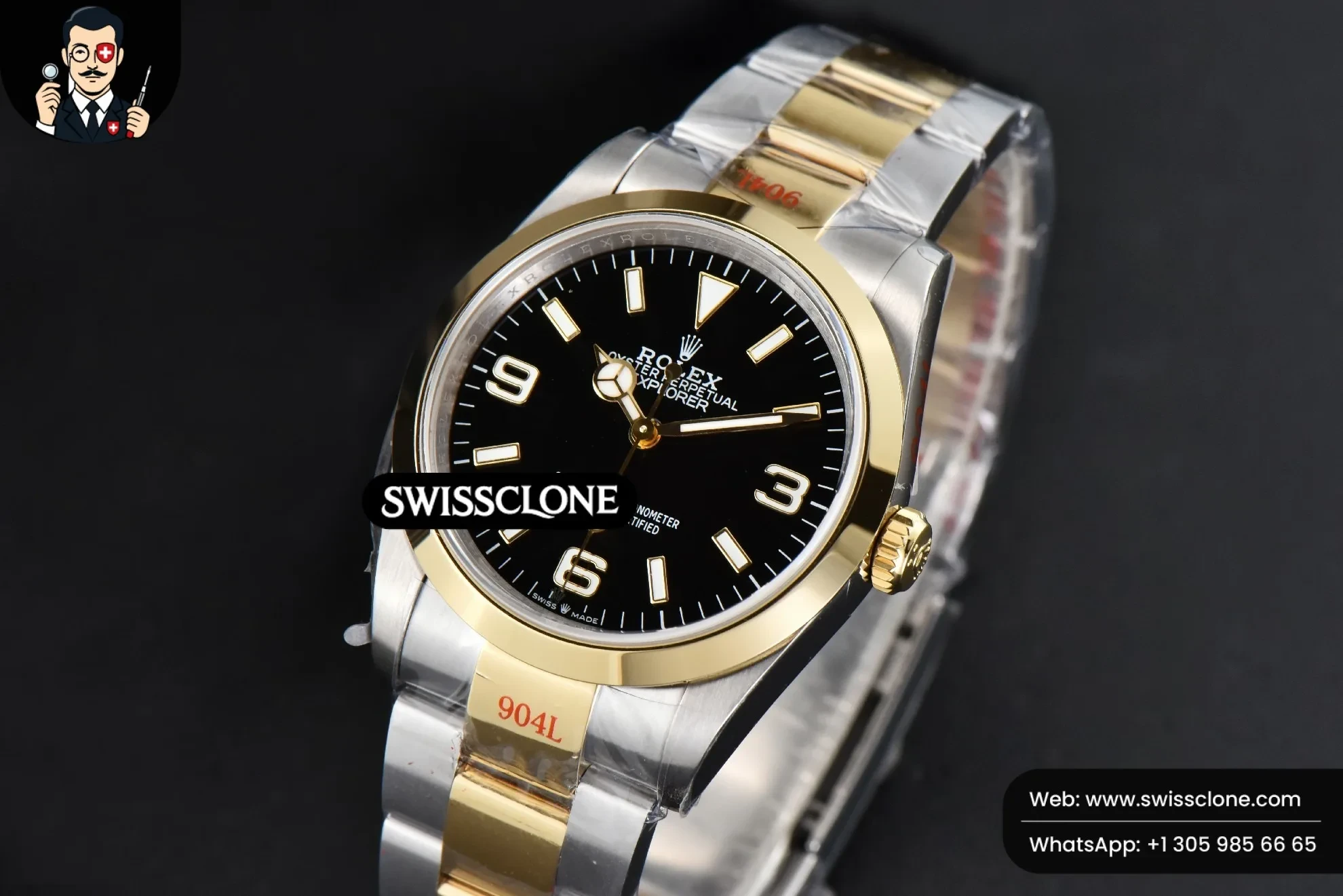 Rolex Explorer 124273 36mm YG/SS 904L Black Dial YG/SS VR3230 1:1 Super Clone - Clasp & Bracelet Finishing