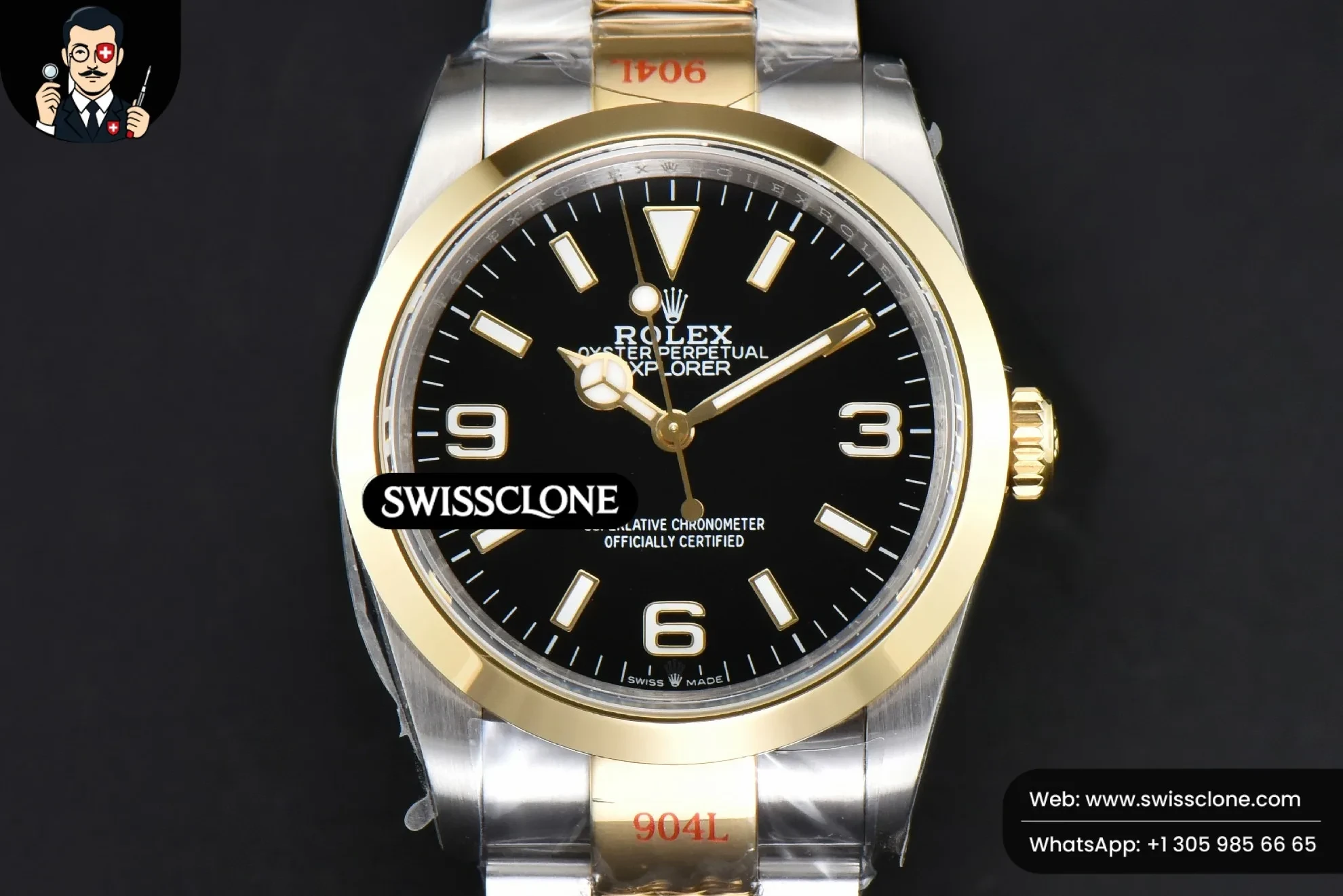 Rolex Explorer 124273 36mm YG/SS 904L Black Dial YG/SS VR3230