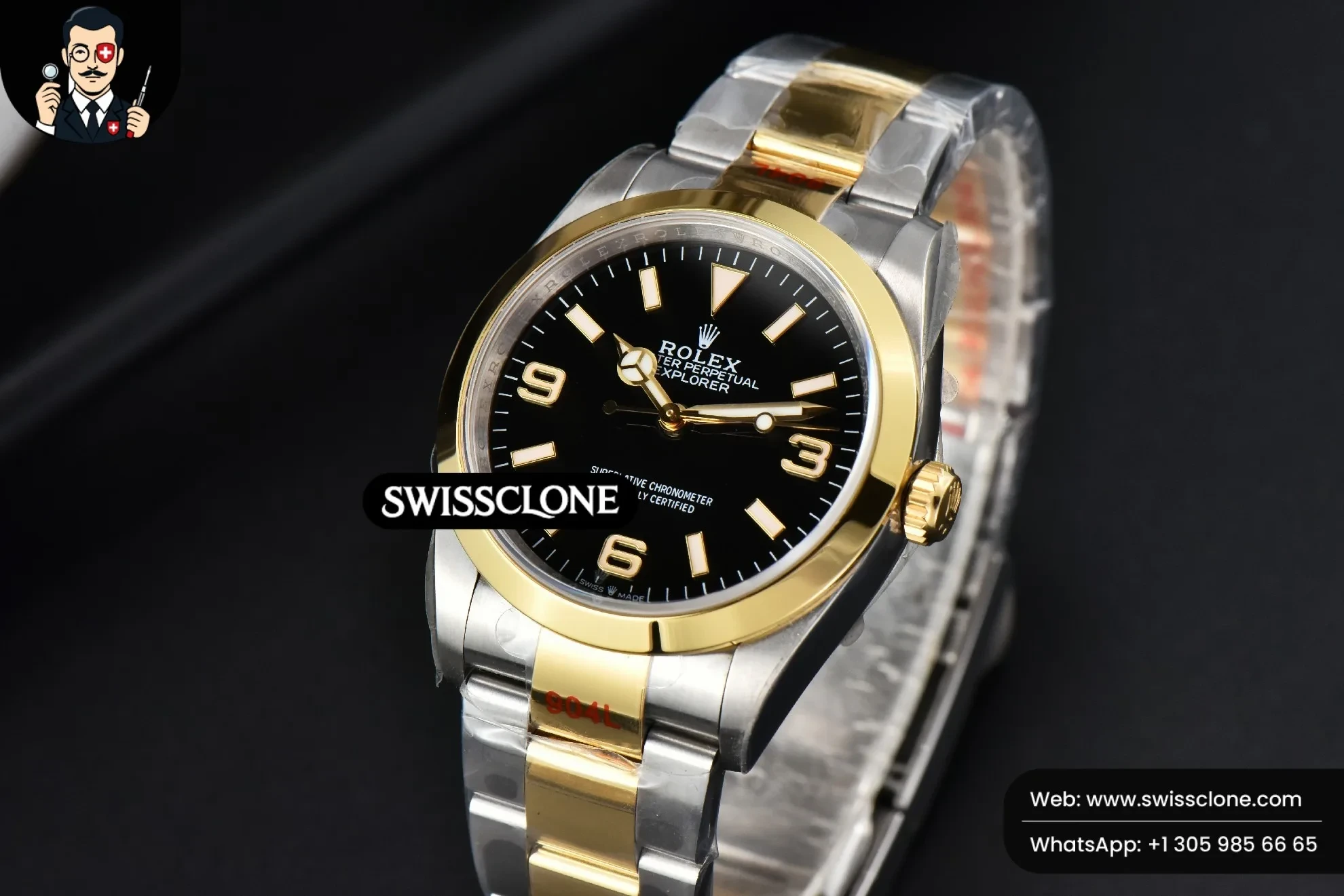 Rolex Explorer I 124273 36mm YG/SS Black Dial YG/SS 1:1 Super Clone - Clasp & Bracelet Finishing