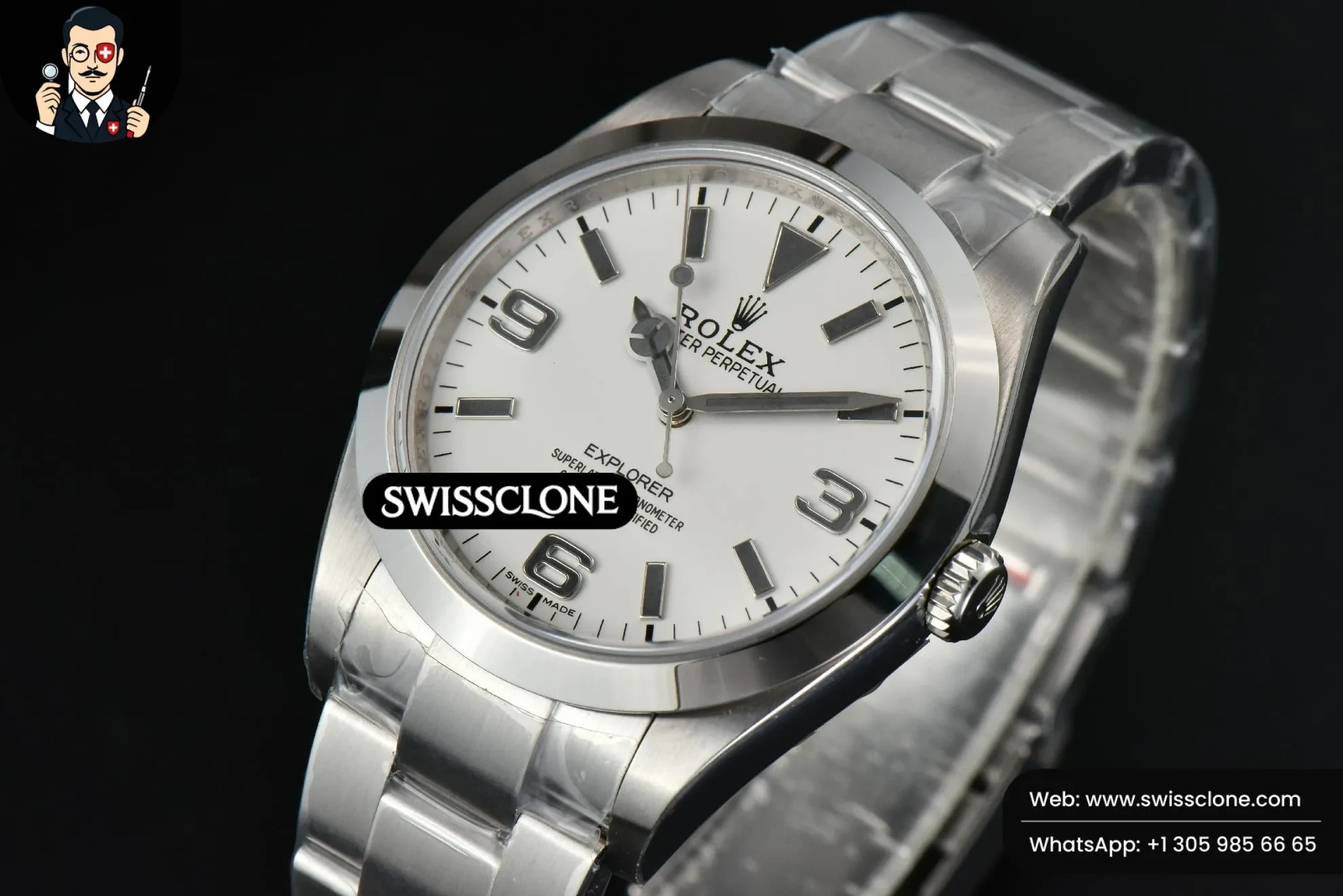 Rolex Explorer I 214270 39mm White Dial 1:1 Super Clone - Bezel & Case Profile