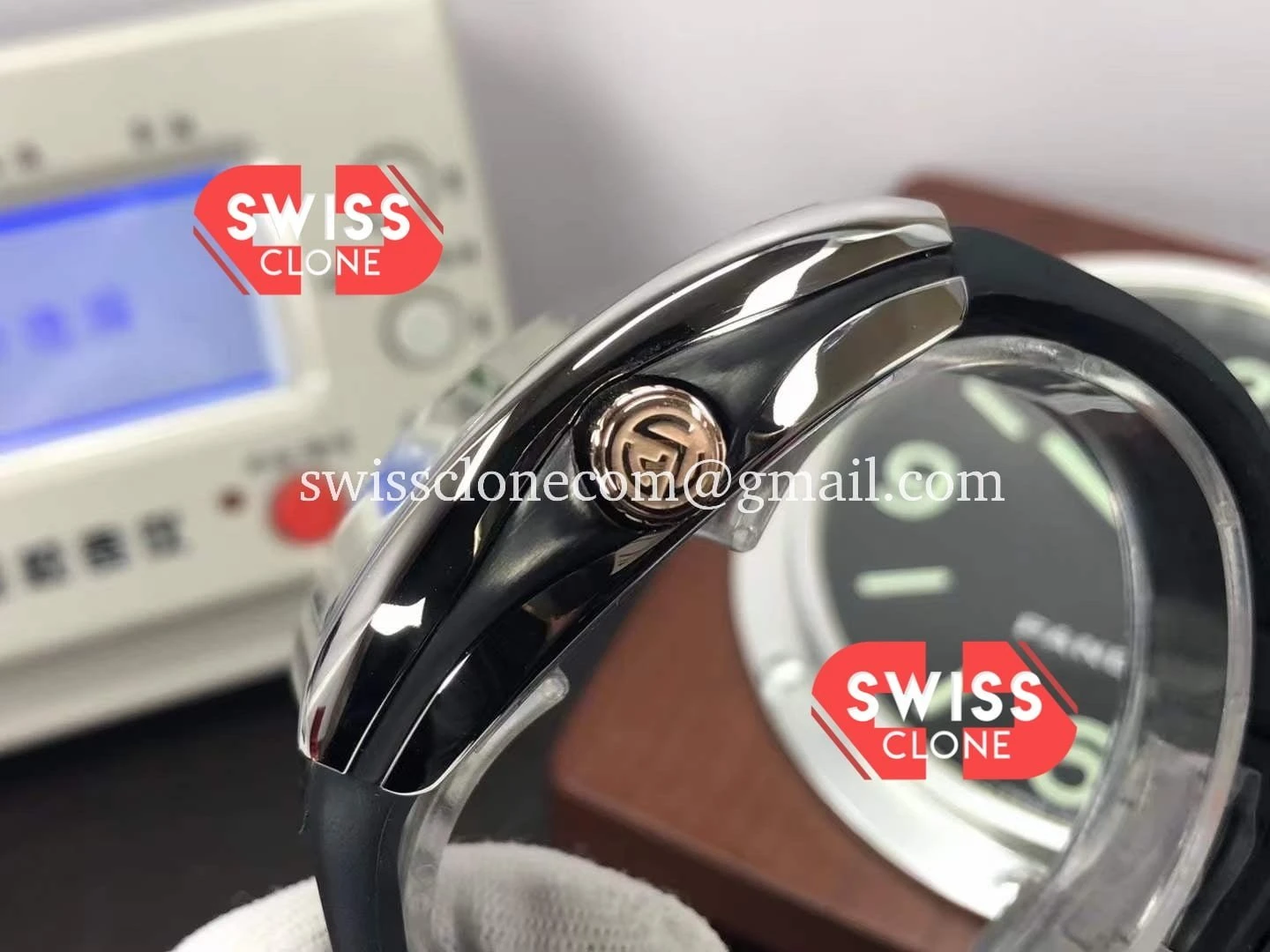 Rolex Franck Muller Vanguard Yachting V45 Steel Black Dial 1:1 Super Clone - Lateral Case Thickness Profile
