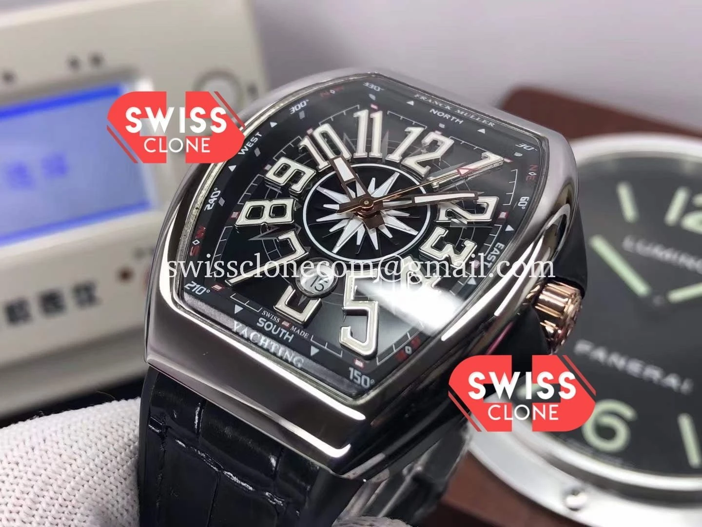 Rolex Franck Muller Vanguard Yachting V45 Steel Black Dial 1:1 Super Clone - Clasp & Bracelet Finishing